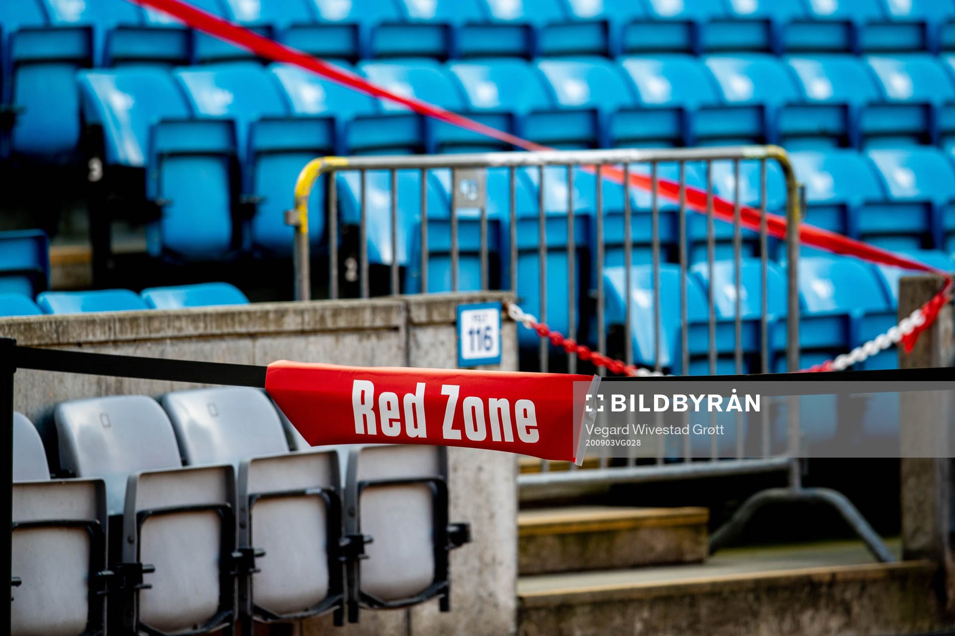 Marker for a red zone in accordance with the UEFA Return to