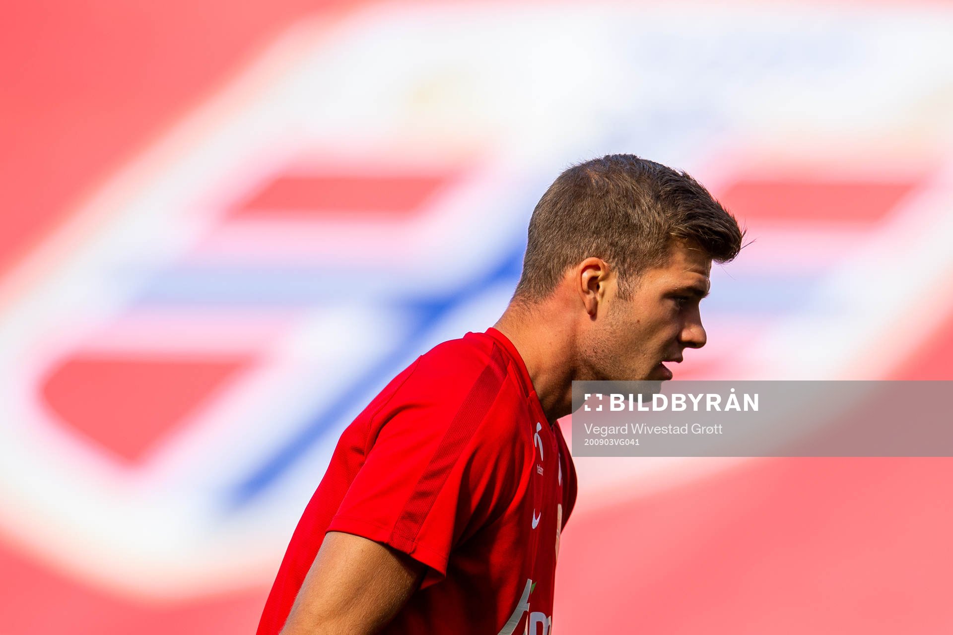 Alexander Sørloth of the Norwegian national football team
