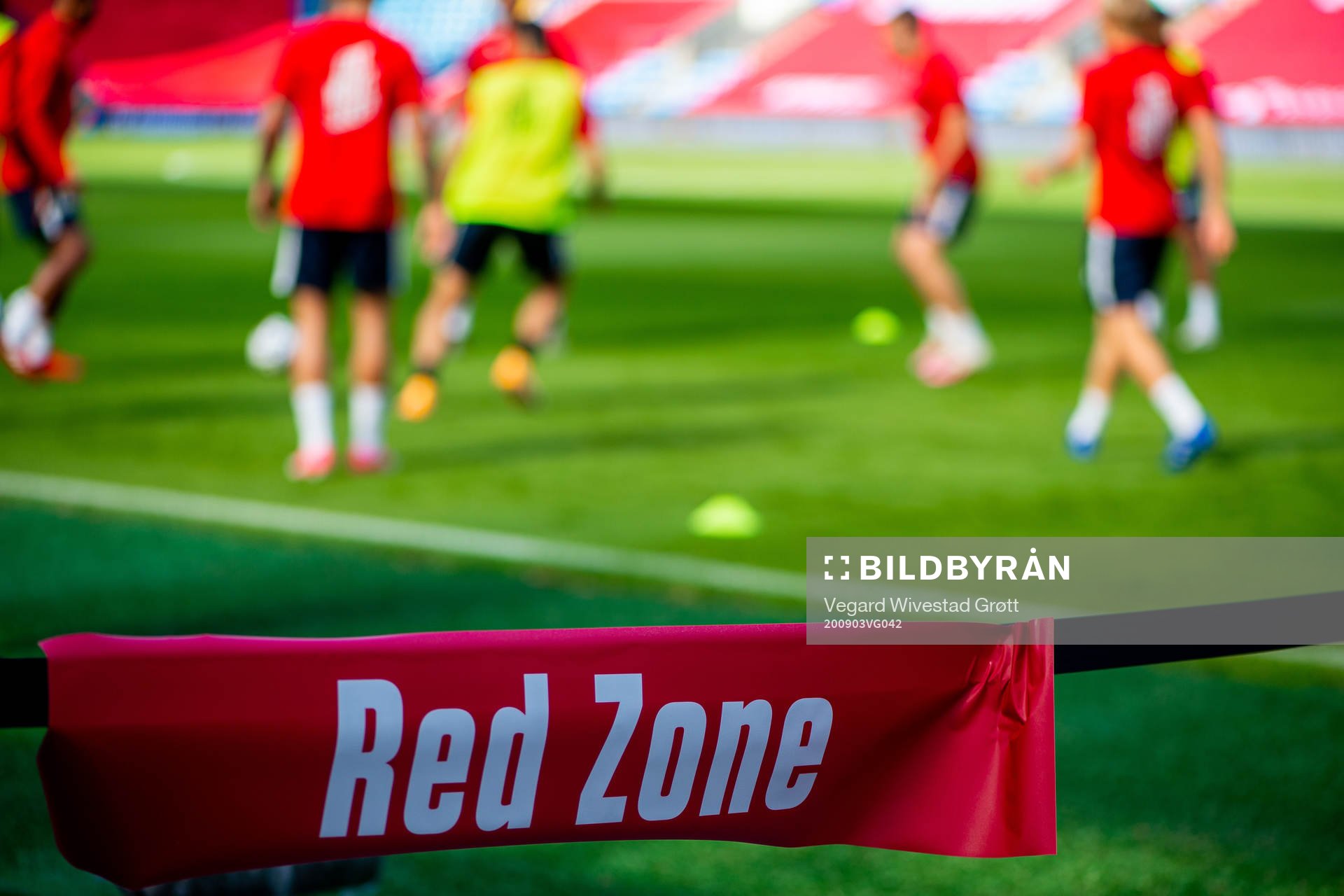 Marker for a red zone in accordance with the UEFA Return to