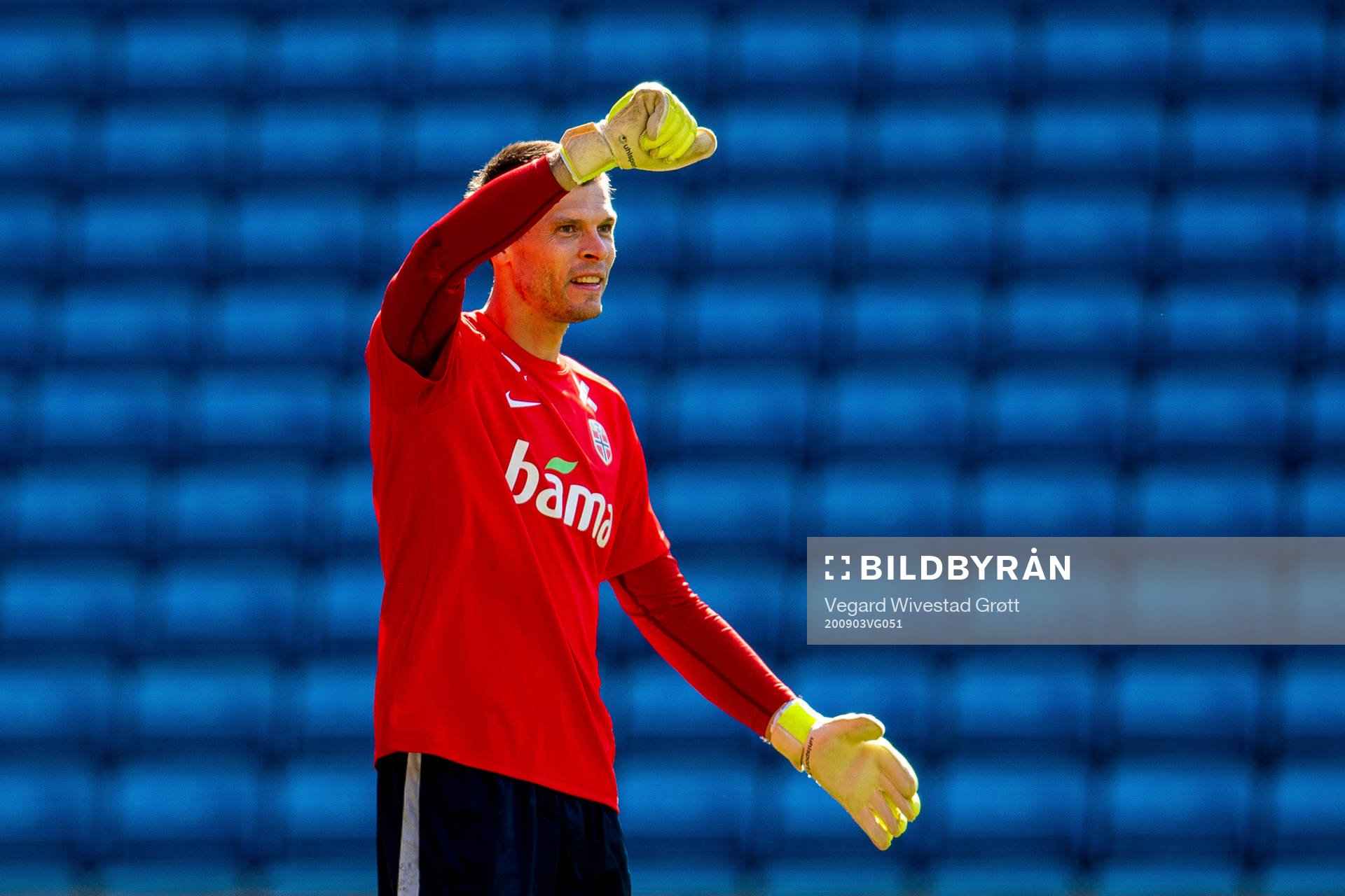 Goalkeeper Rune Almenning Jarstein of the Norwegian