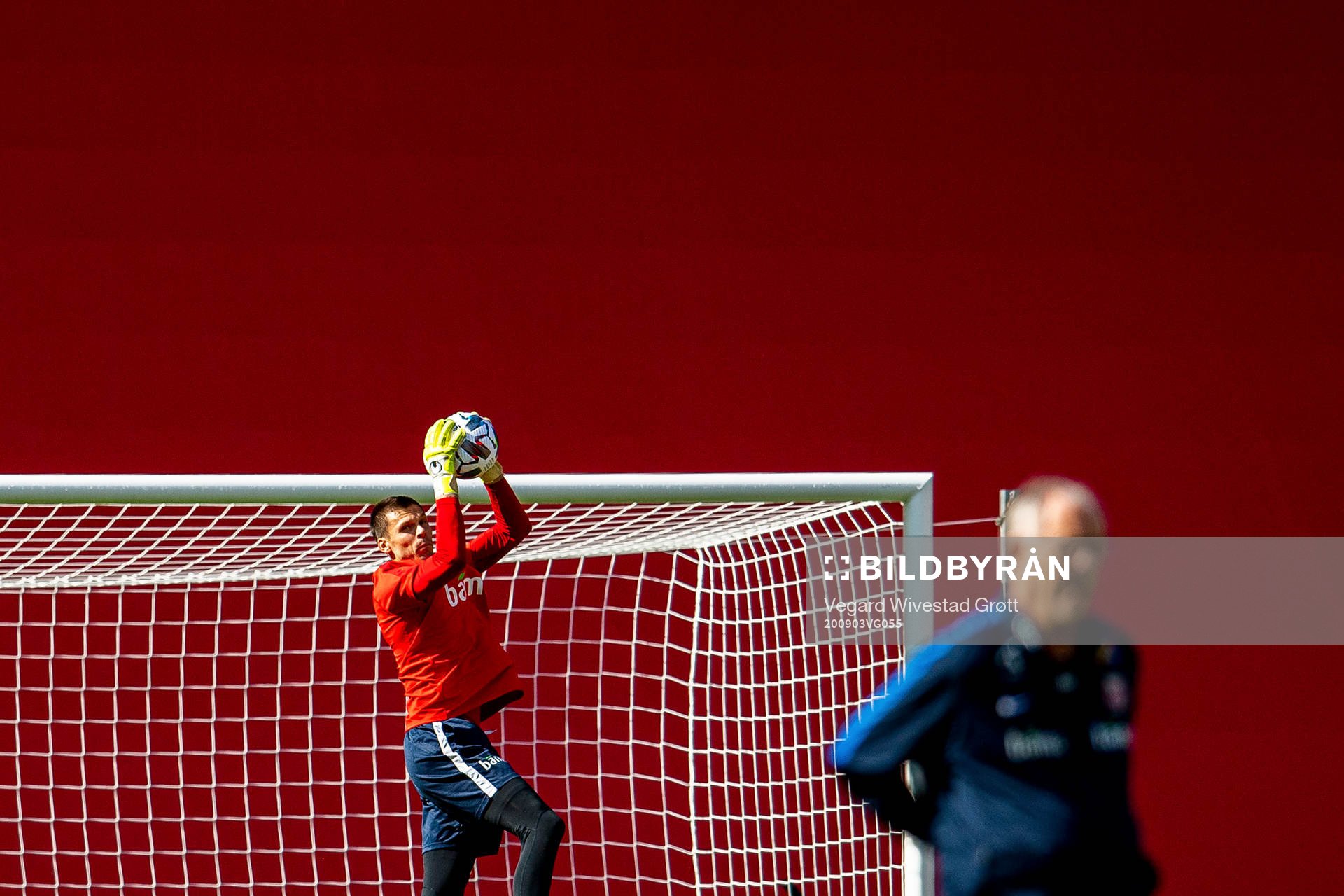 Goalkeeper Rune Almenning Jarstein of the Norwegian