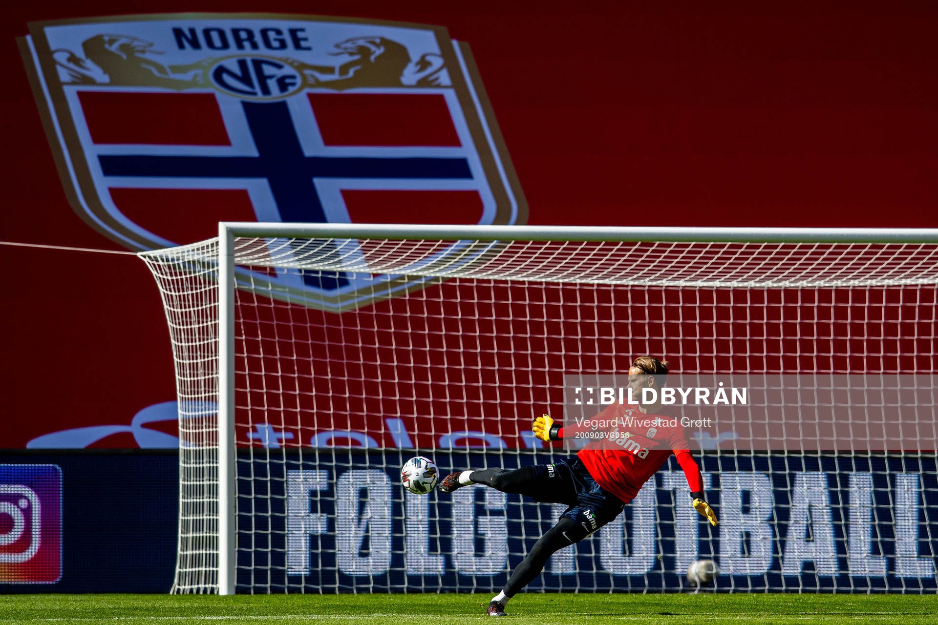 Goalkeeper Ørjan Håskjold Nyland of the Norwegian