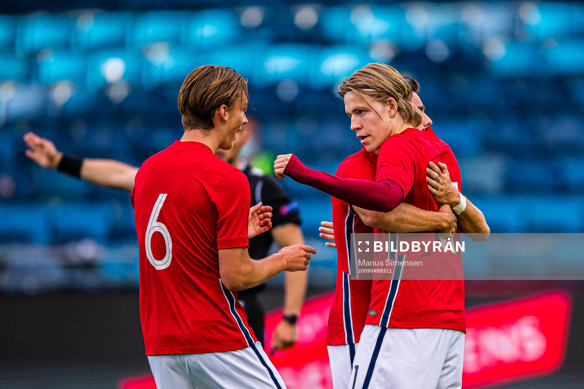 Jens Petter Hauge of Norway celebrates