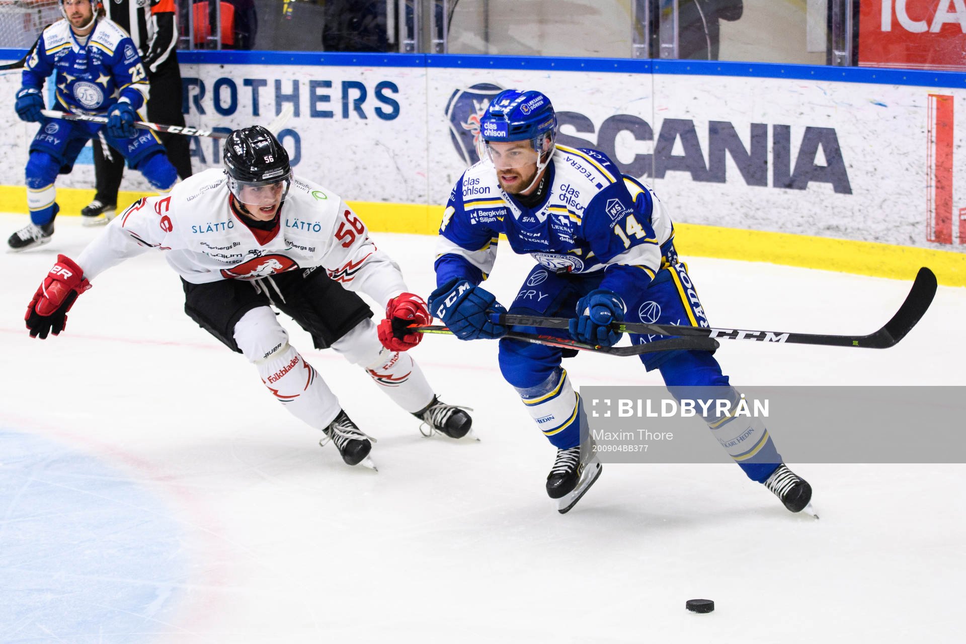 Vita Hästens Albert Lyckåsen och Leksands Oskar Lang