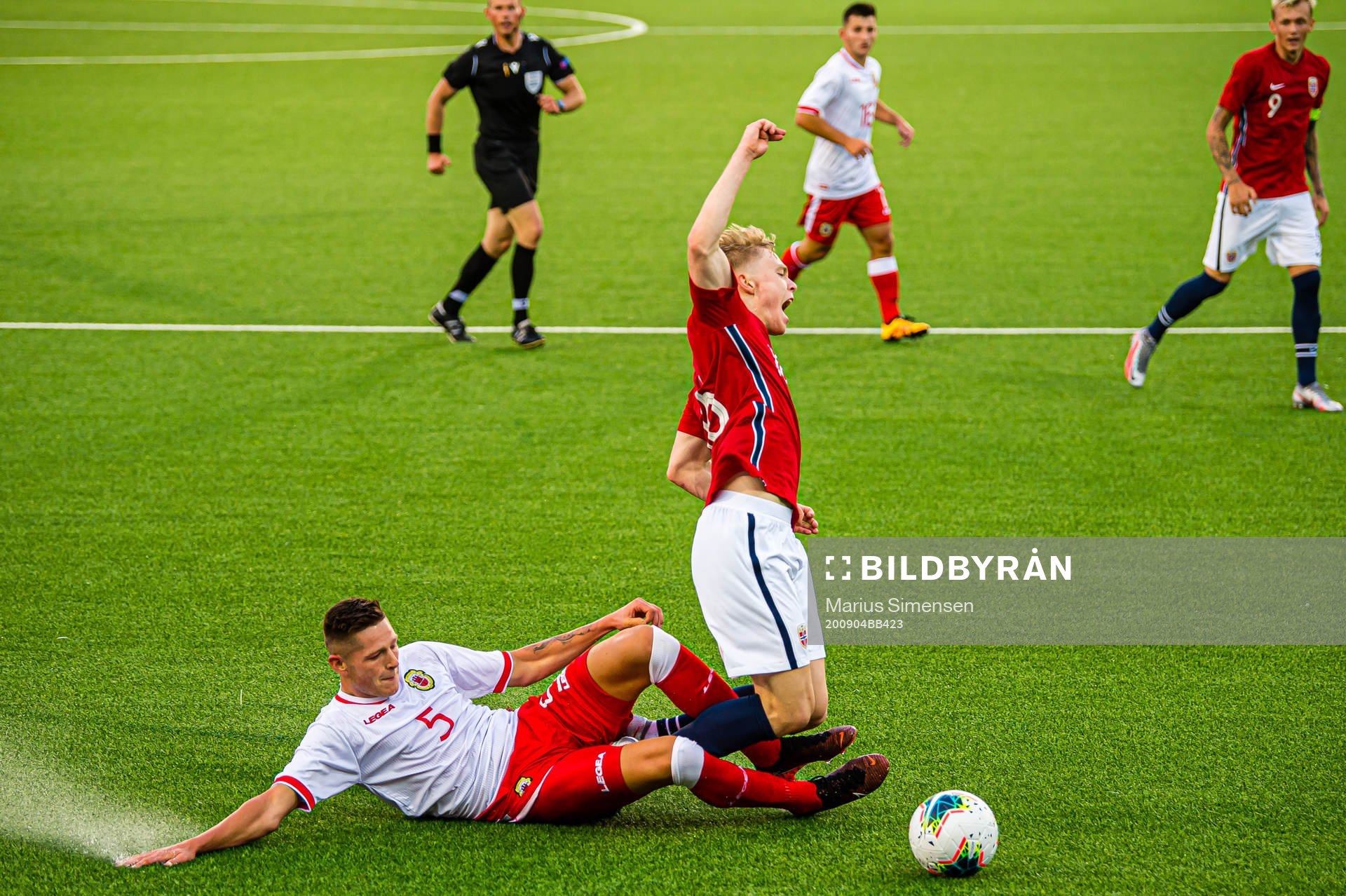 Ethan Thorne-Llambias of Gibraltar and Ola Brynhildsen of