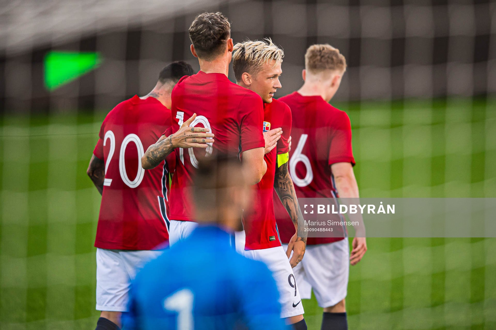 Birk Risa of Norway celebrates after scoring the 4-0 goal during the UEFA European Under-21 Qualifier football match between Norway and Gibraltar on September 4, 2020 in Drammen.