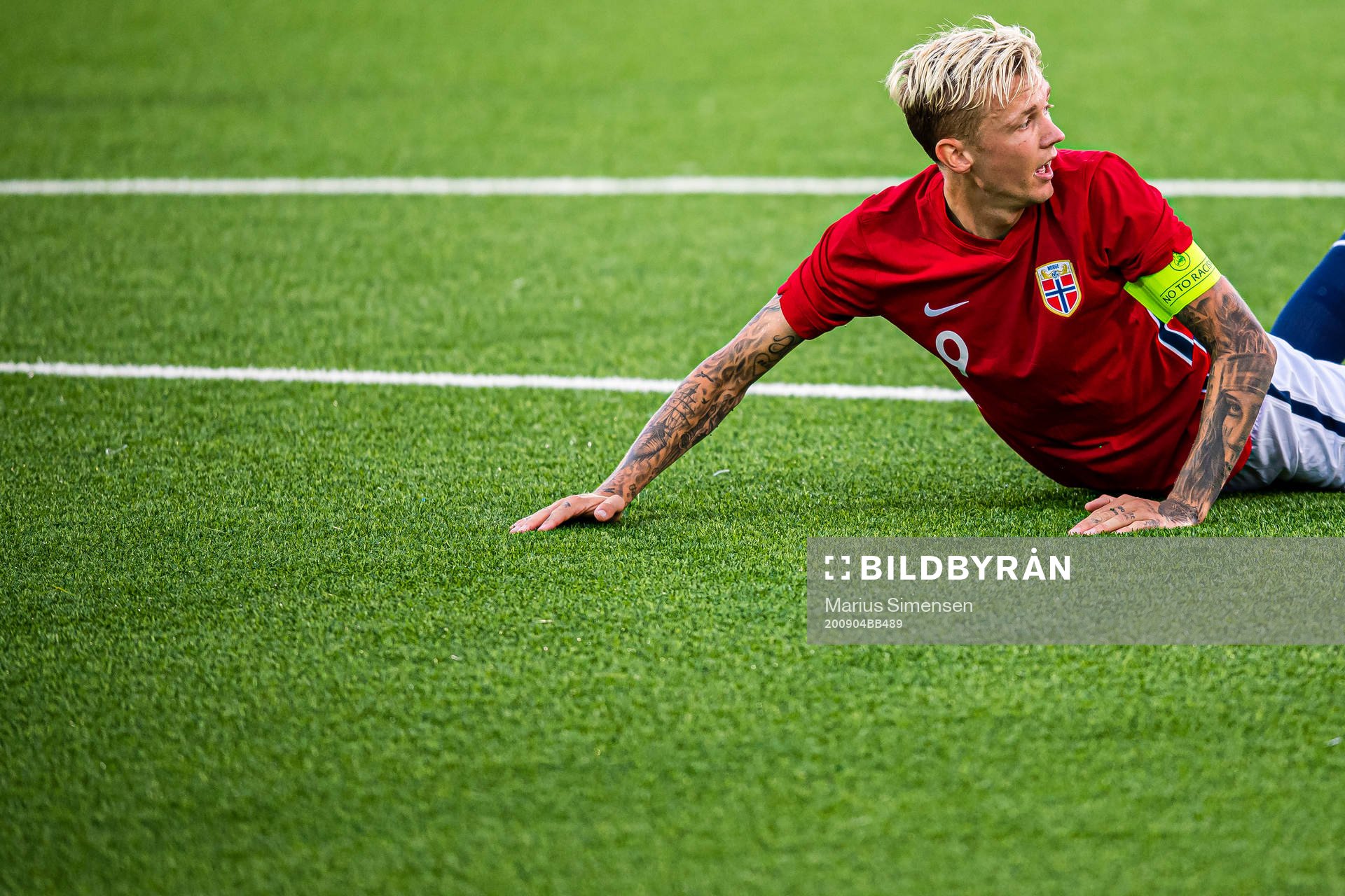 Birk Risa of Norway during the UEFA European Under-21 Qualifier football match between Norway and Gibraltar on September 4, 2020 in Drammen.