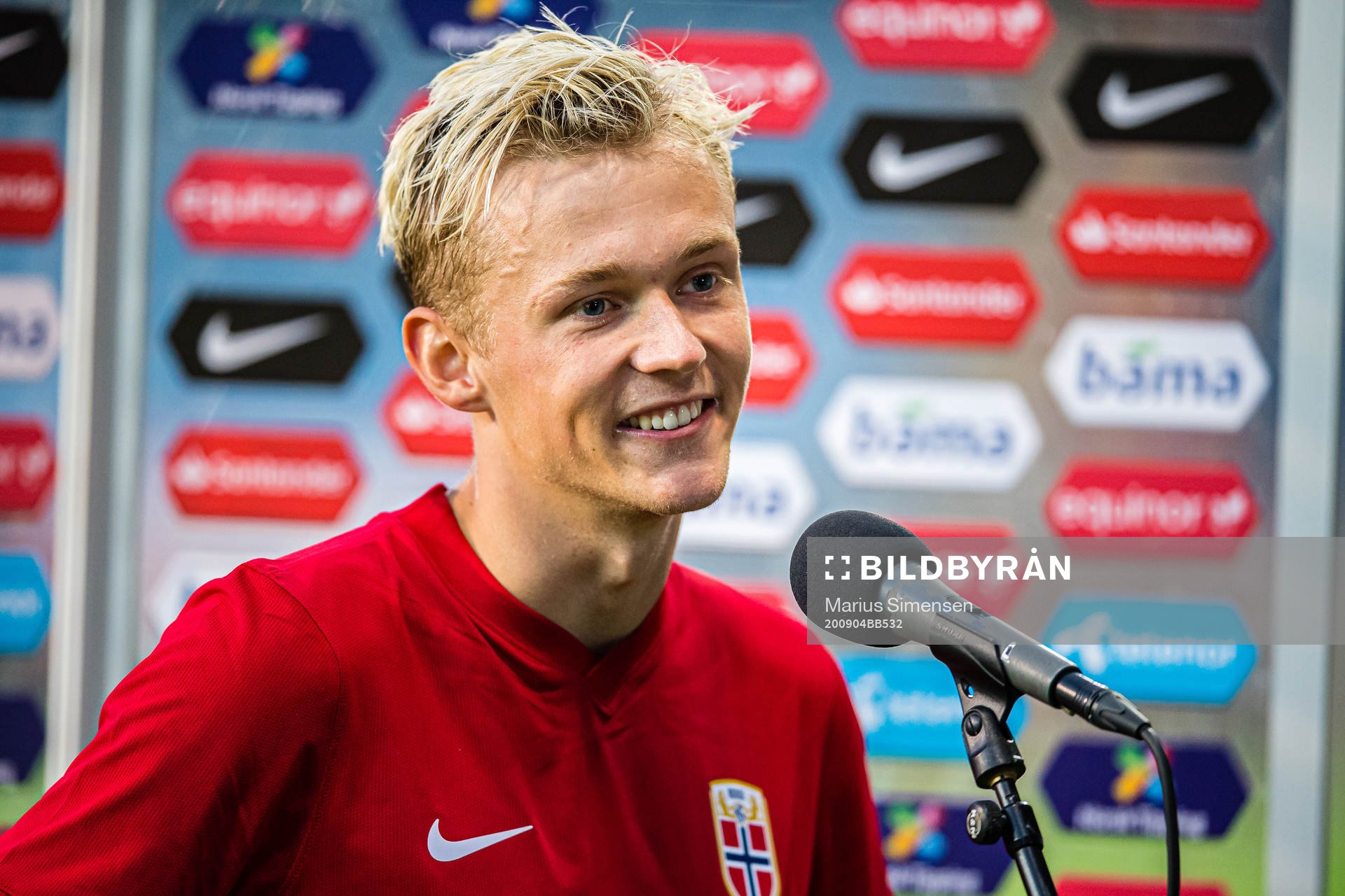 Birk Risa of Norway after the UEFA European Under-21 Qualifier football match between Norway and Gibraltar on September 4, 2020 in Drammen.