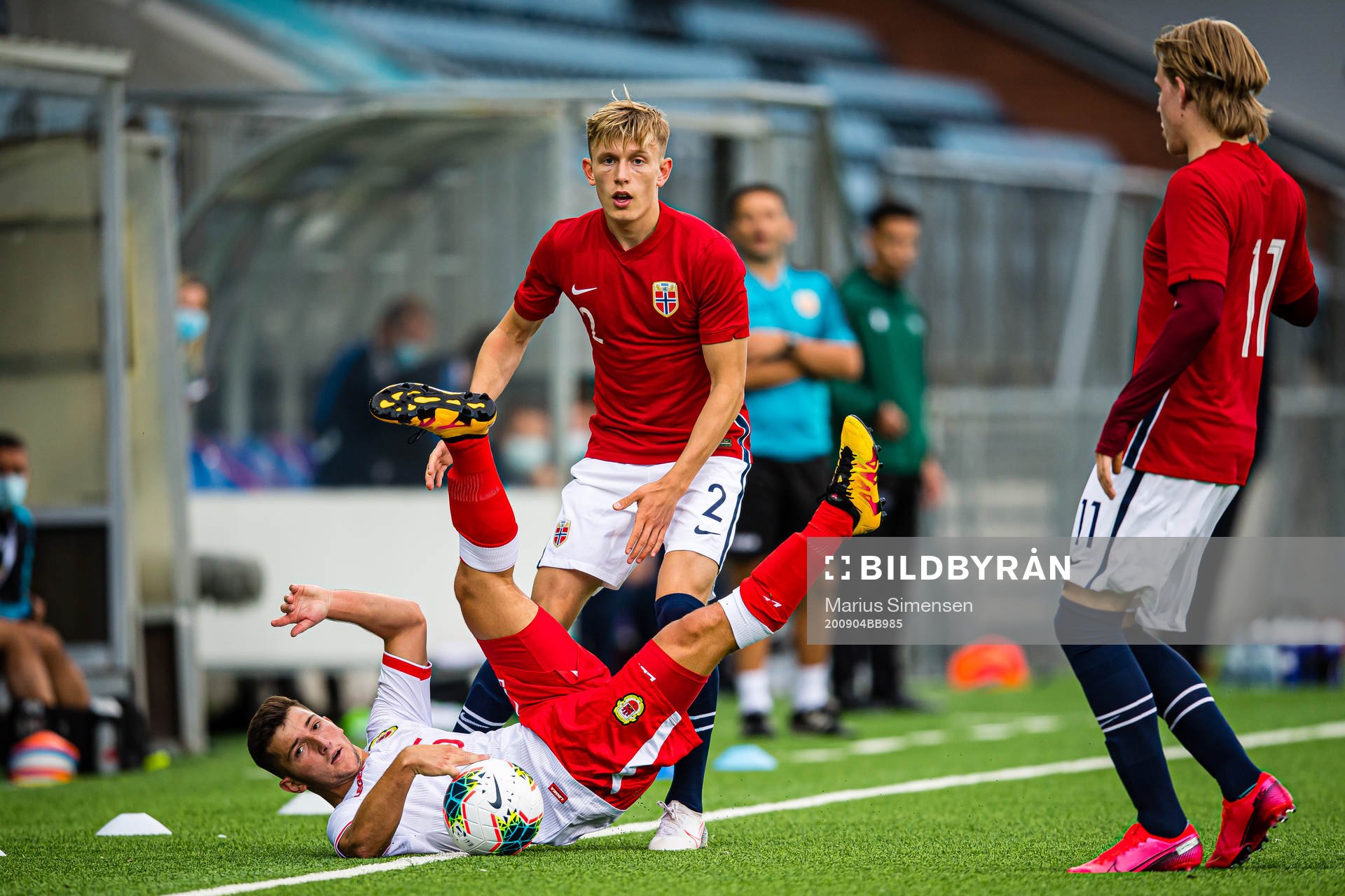 Dylan Peacock of Gibraltar and Marcus Holmgren Pedersen of