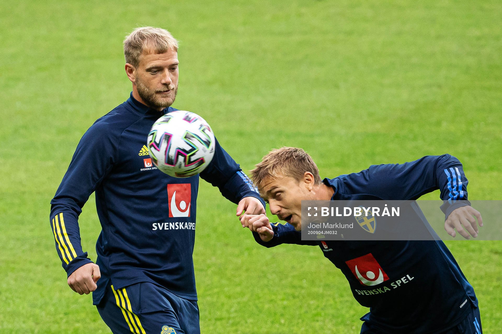 John Guidetti and Pierre Bengtsson of the Swedish national