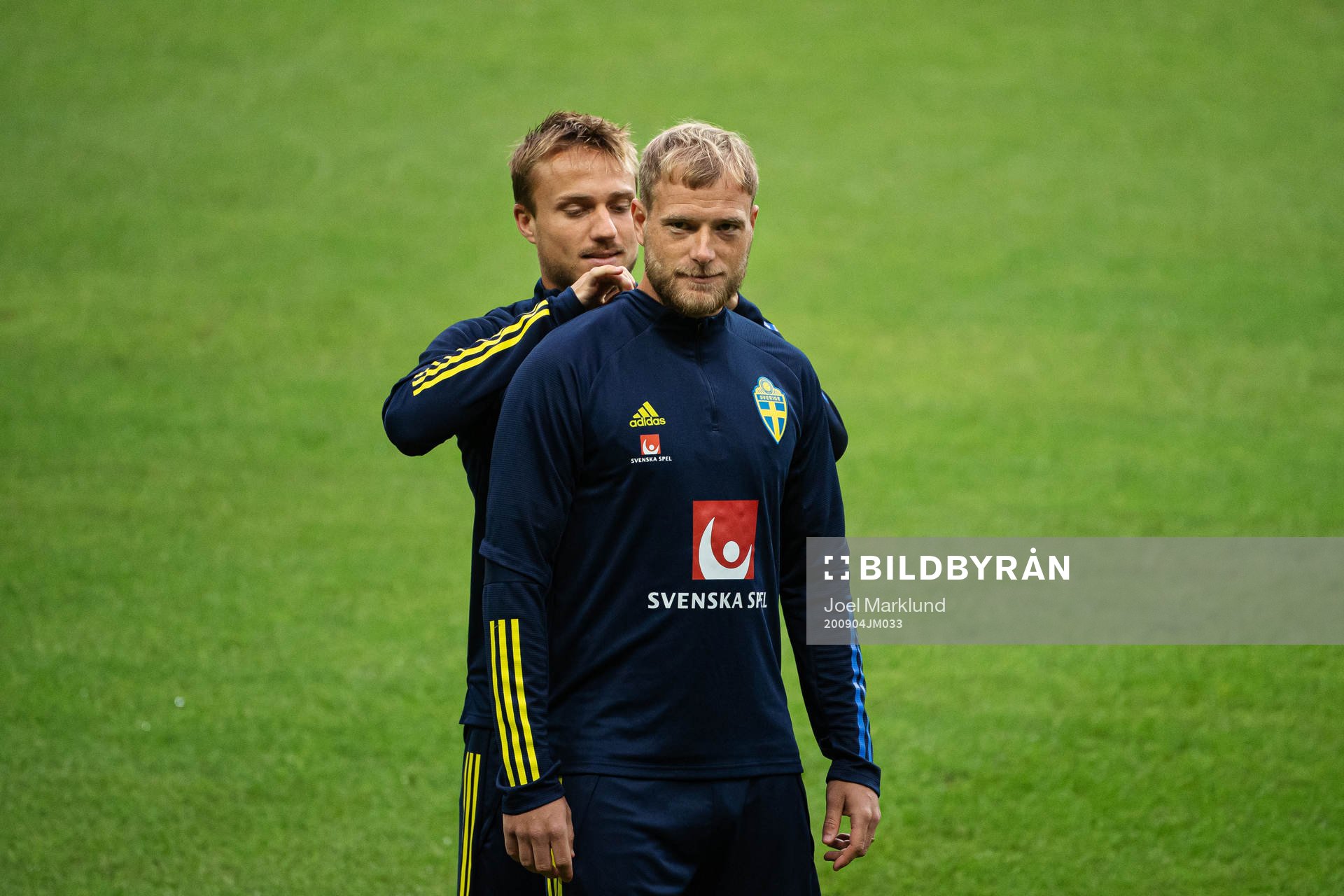 Pierre Bengtsson and John Guidetti of the Swedish national