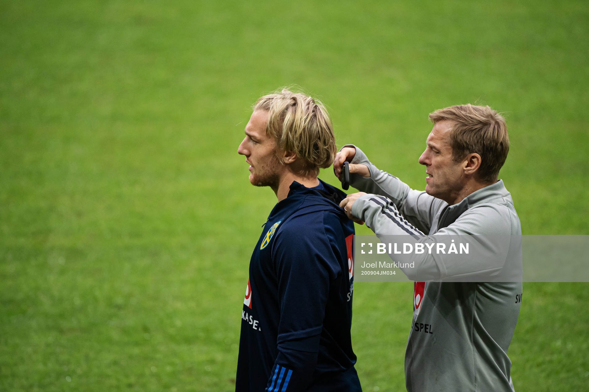 Emil Forsberg and Paul Balsom, performance manager, of the