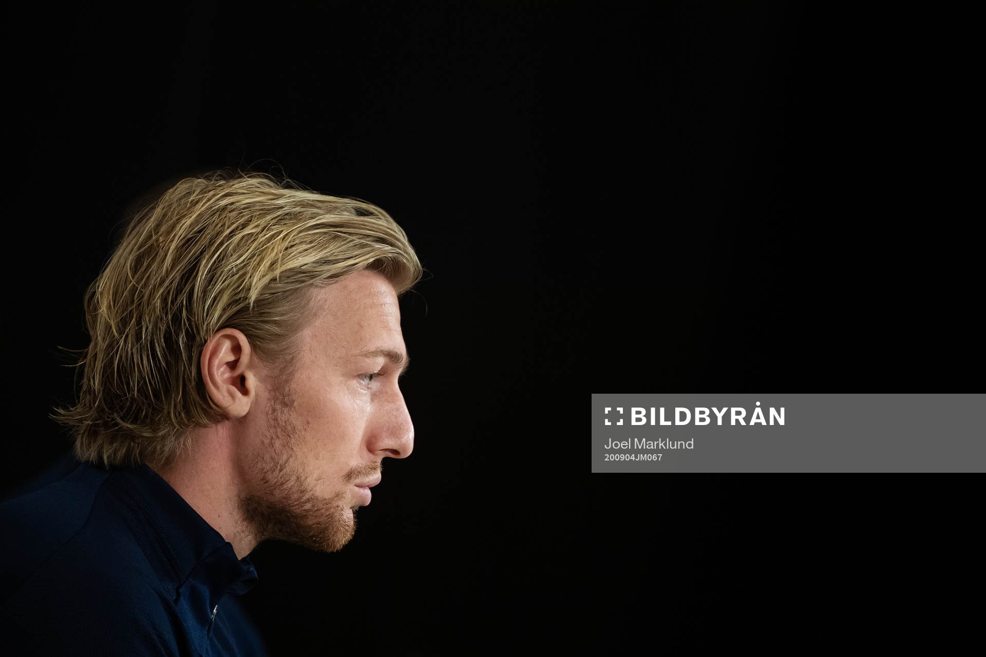Emil Forsberg of the Swedish national football team during a press conference on September 4, 2020 in Stockholm.