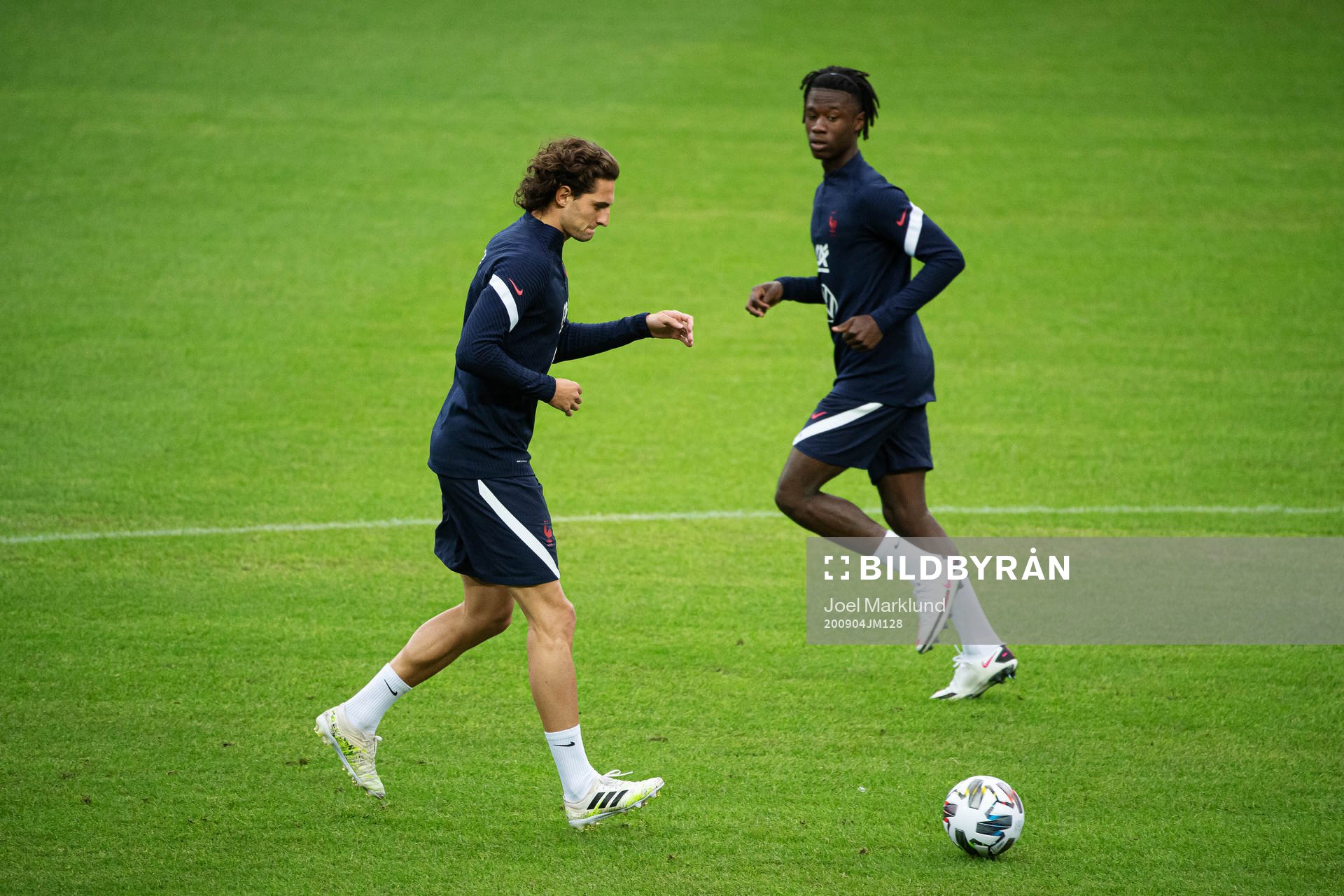 Adrien Rabiot and Eduardo Camavinga of the French national