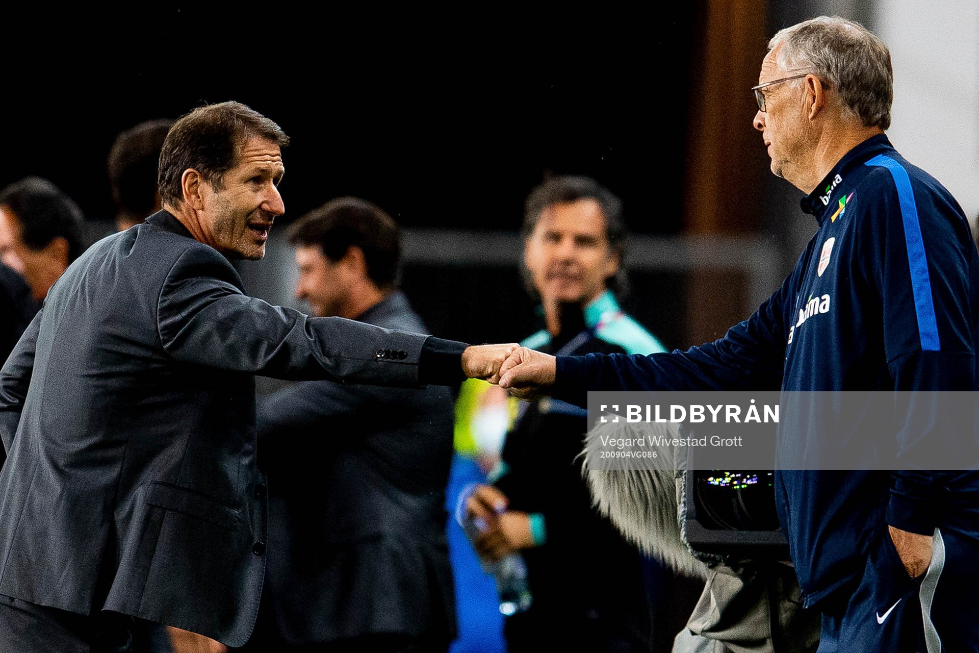 Franco Foda, head coach of Austria, and Lars Lagerbäck,