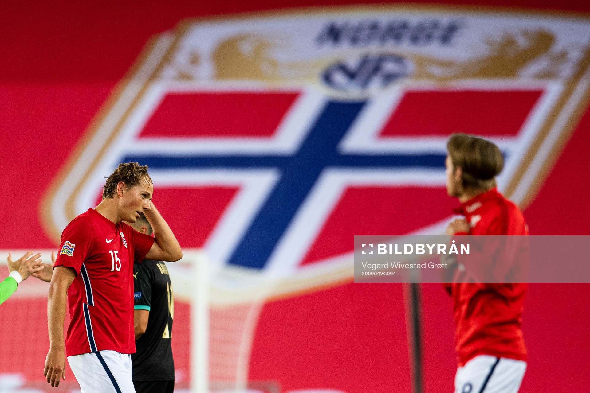 Sander Berge of Norway looks dejected