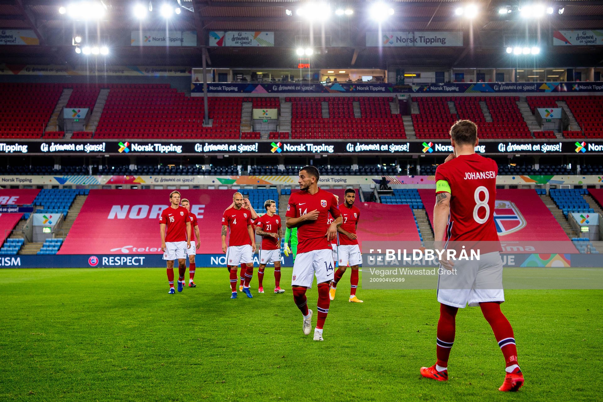 Omar Elabdellaoui and Stefan Johansen of Norway