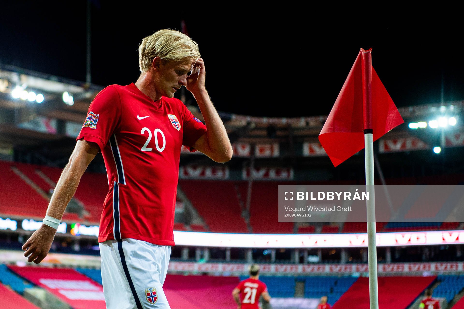 Morten Thorsby of Norway looks dejected