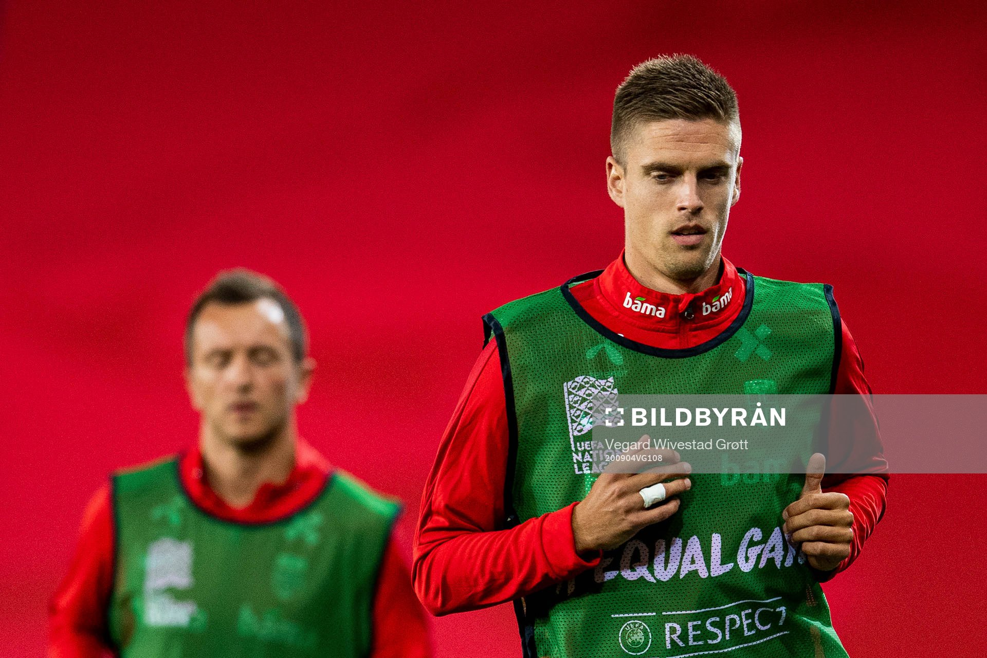 Markus Henriksen of Norway warms up