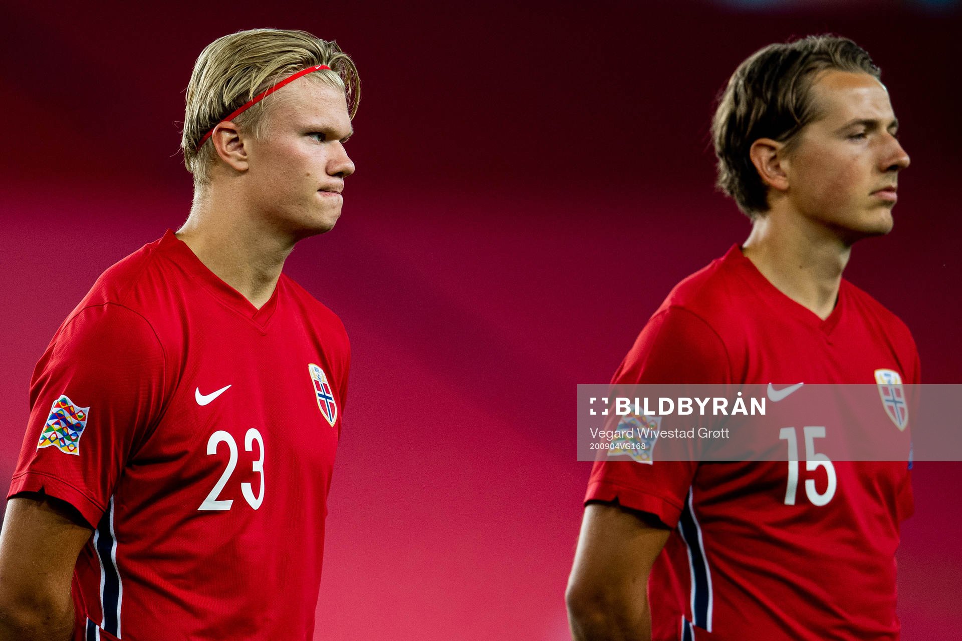Erling Braut Haaland and Sander Berge of Norway