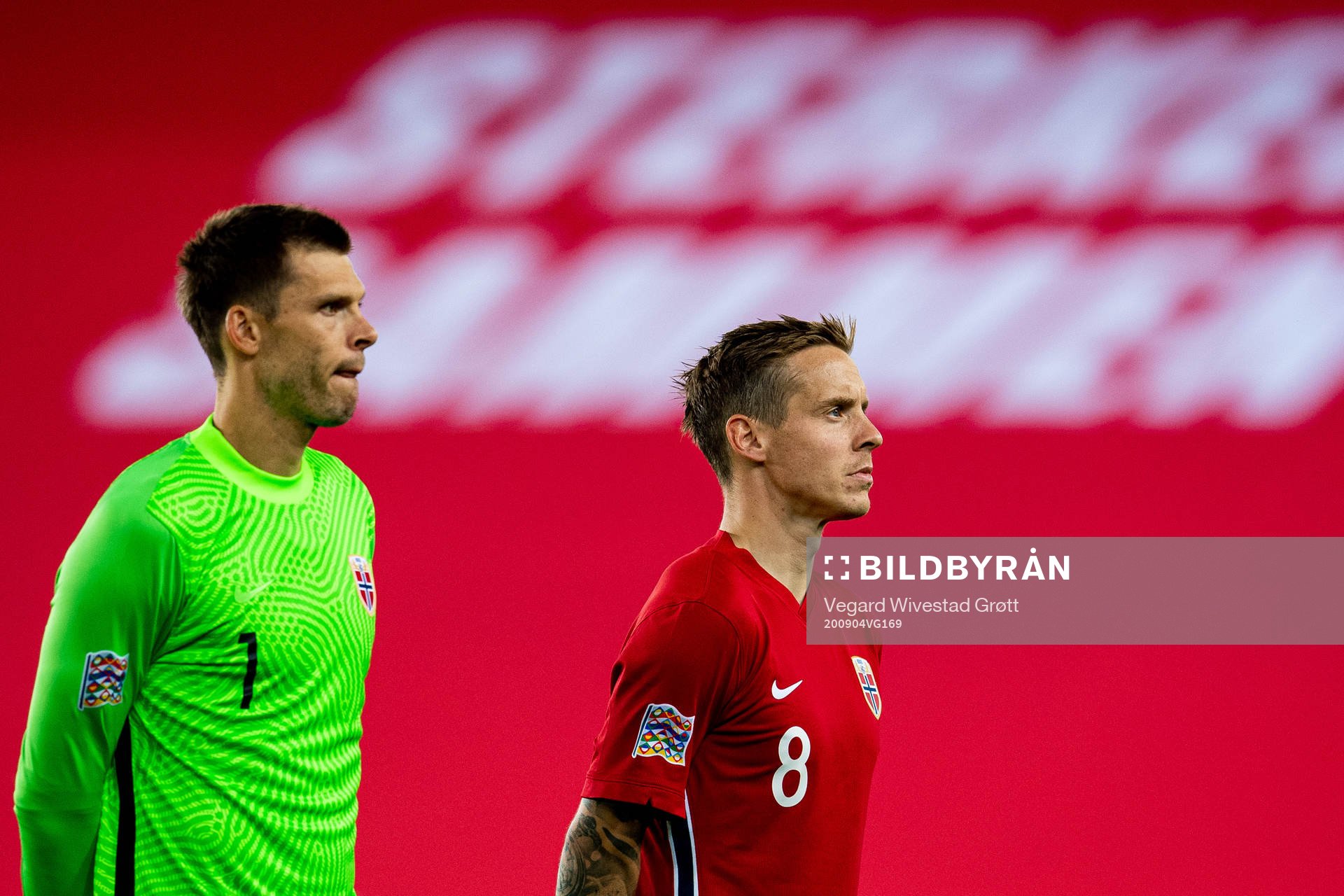 Goalkeeper Rune Almenning Jarstein and Stefan Johansen of