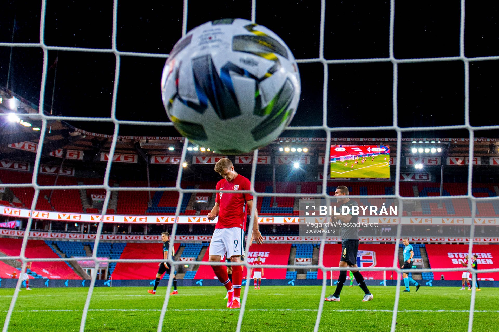 Alexander Sørloth of Norway looks dejected