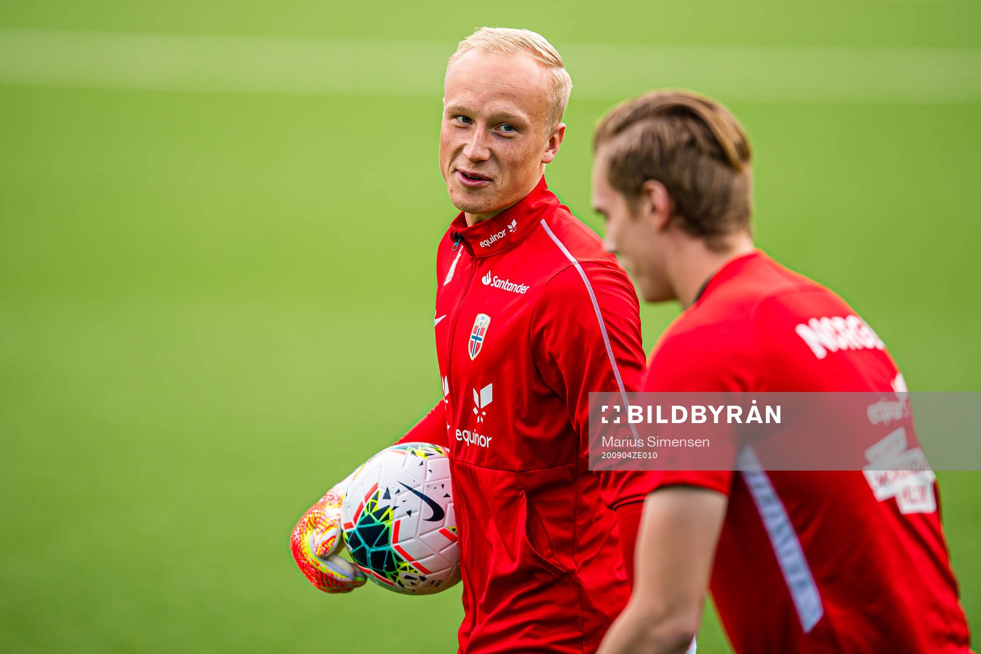 Julian Faye Lund of Norway ahead of the UEFA European Under-21 Qualifier football match between Norway and Gibraltar on September 4, 2020 in Drammen.
