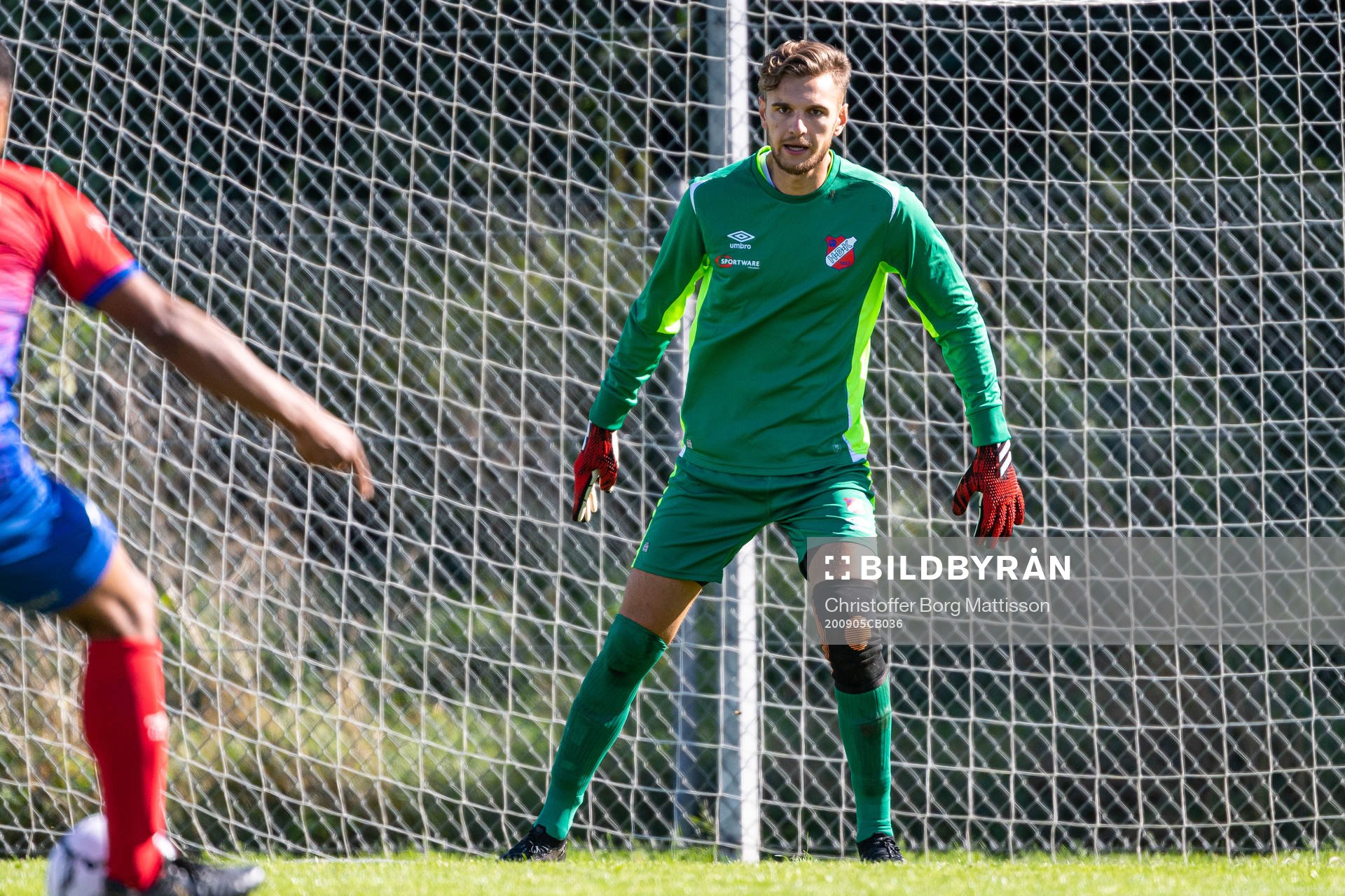 Höganäs målvakt Mirza Selimovic under fotbollsmatchen i Division 3 södra mellan Höganäs och Gnosjö den 5 september 2020 i Höganäs.