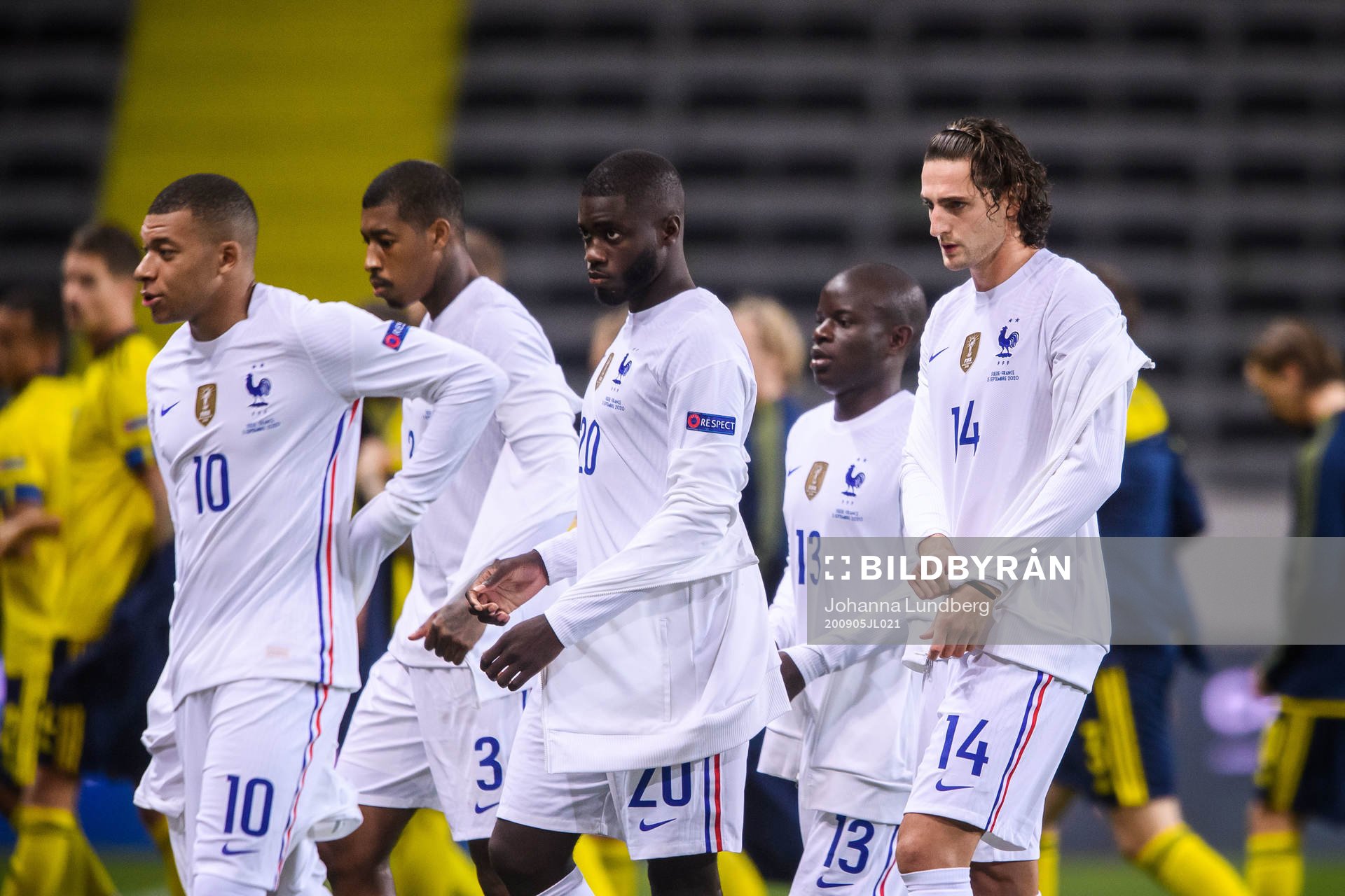 Kylian Mbappé, Presnel Kimpembe, Dayot Upamecano, N'Golo