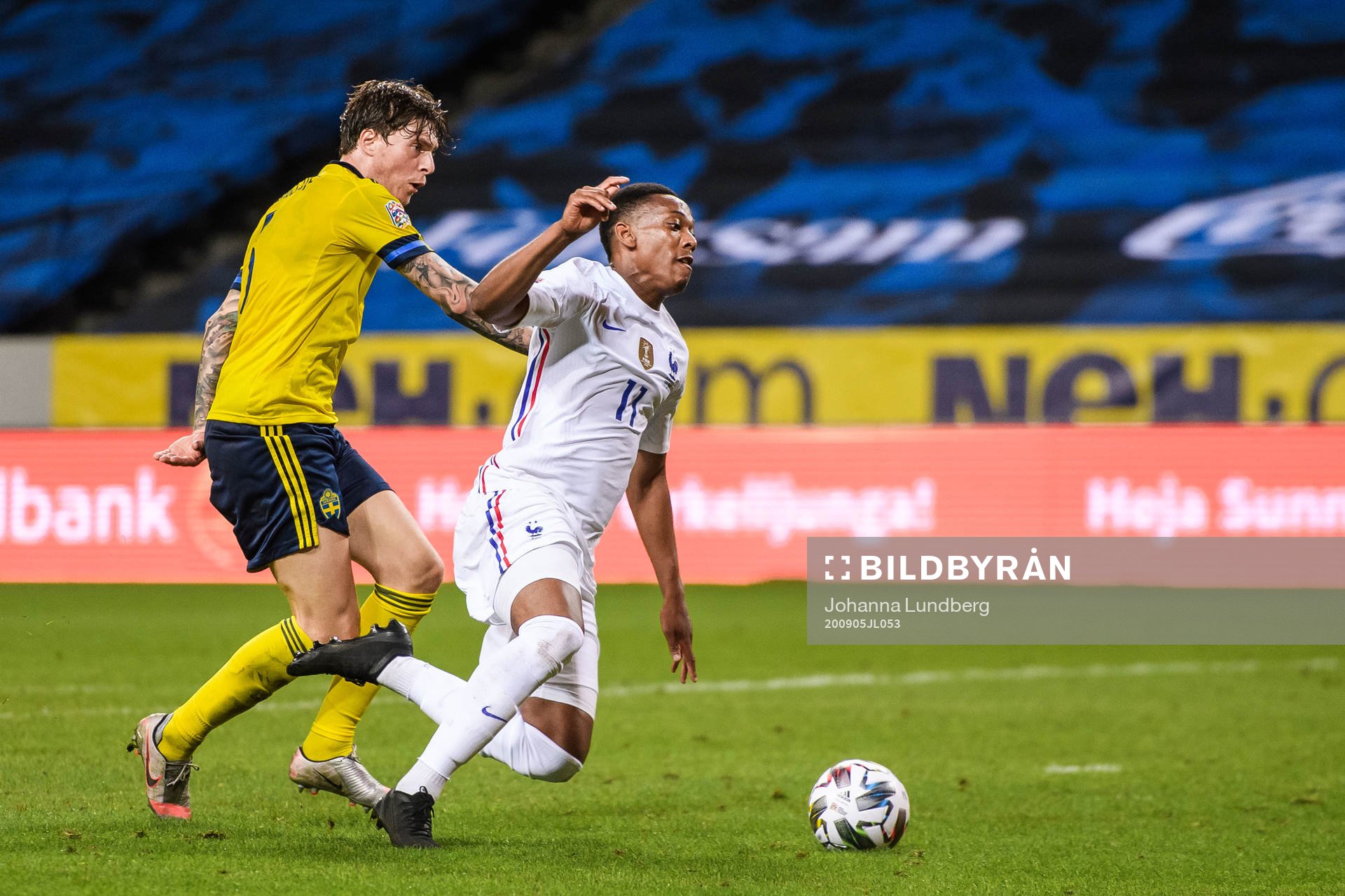Victor Nilsson Lindelöf of Sweden against Anthony Martial