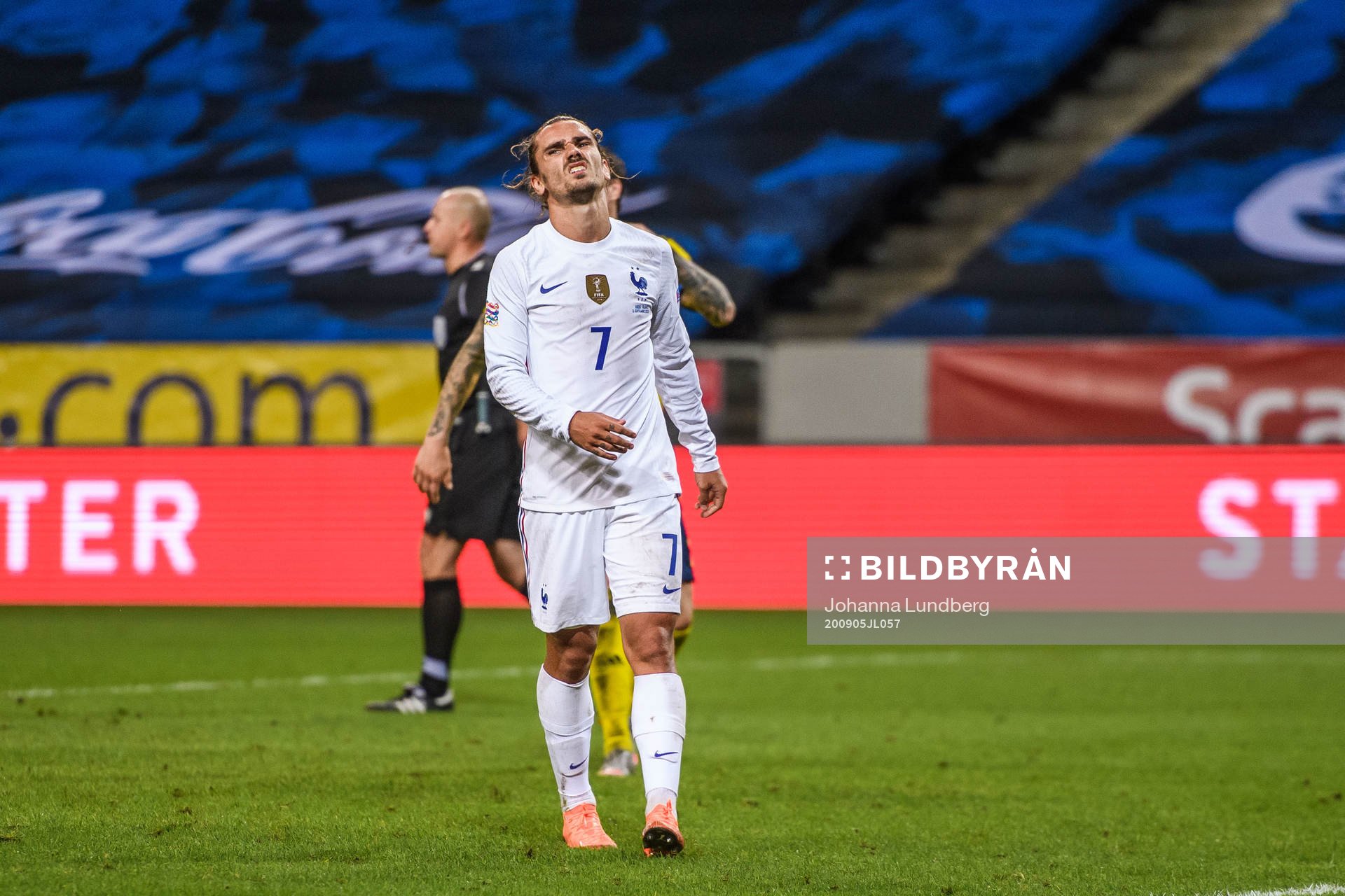 Antoine Griezmann of France looks dejected