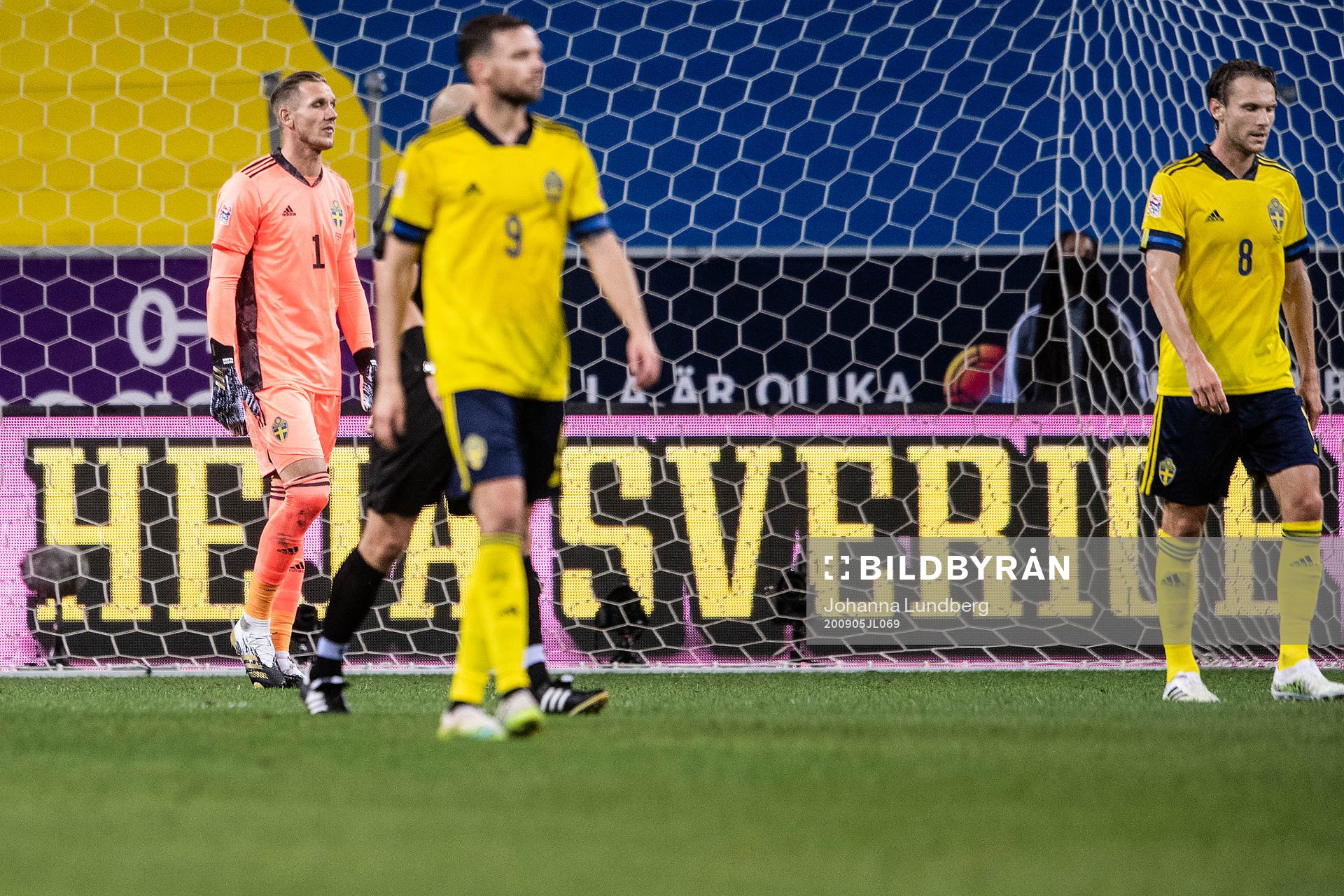 goalkeeper Robin Olsen of Sweden looks dejected