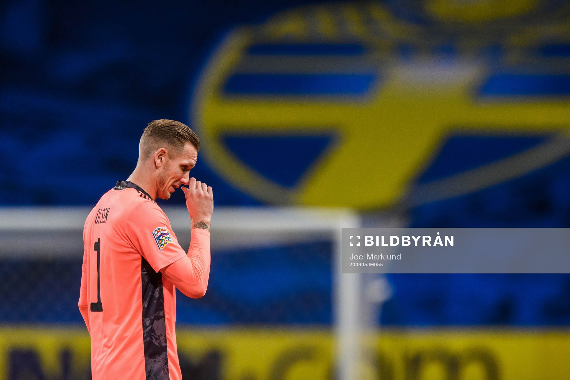 Goalkeeper Robin Olsen of Sweden looks dejected