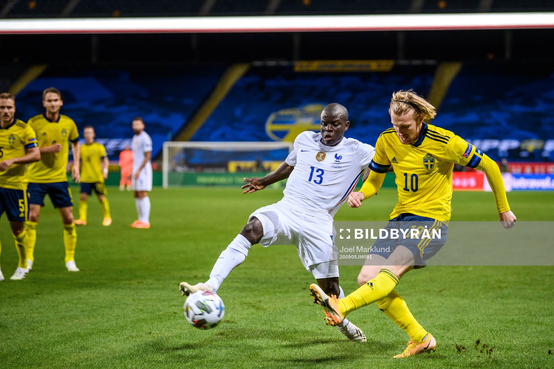 N'Golo Kanté of France and Emil Forsberg of Sweden
