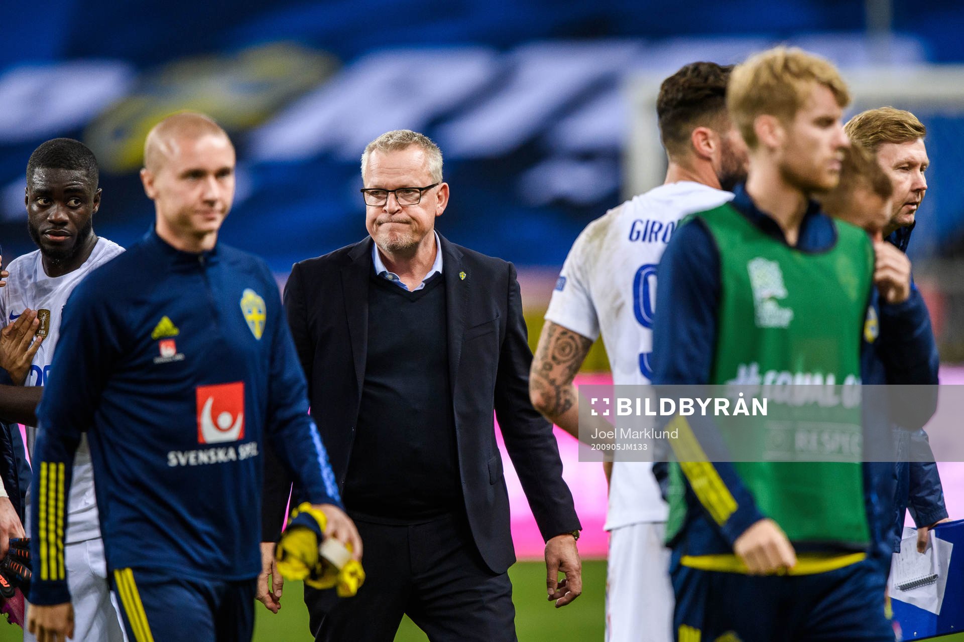 Head coach Janne Andersson of Sweden looks dejected