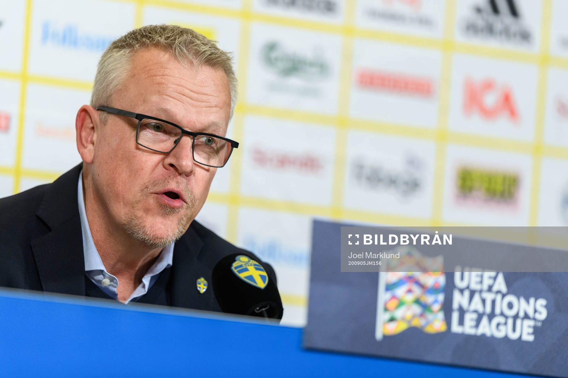 Head coach Janne Andersson of Sweden at a press conference