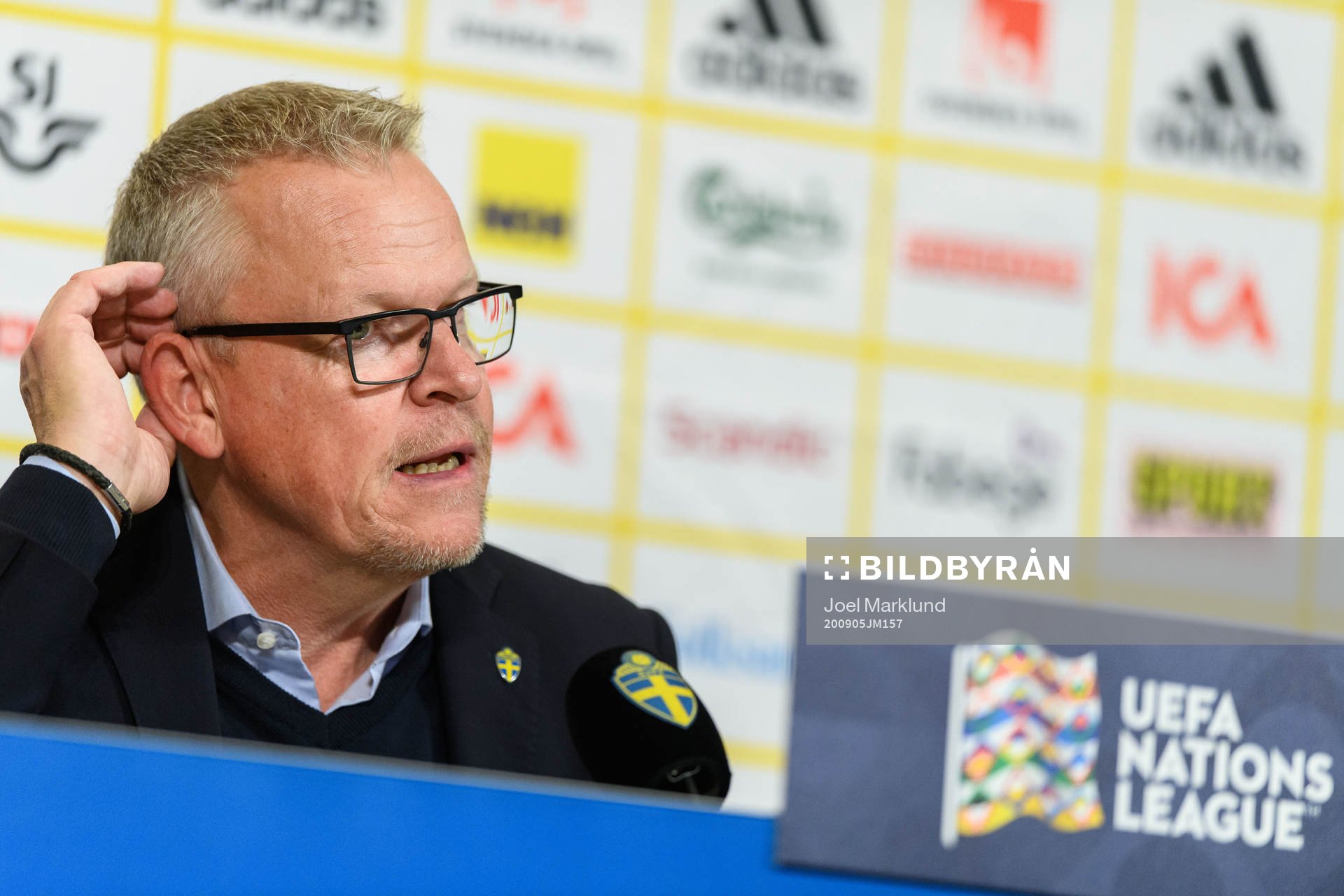 Head coach Janne Andersson of Sweden at a press conference