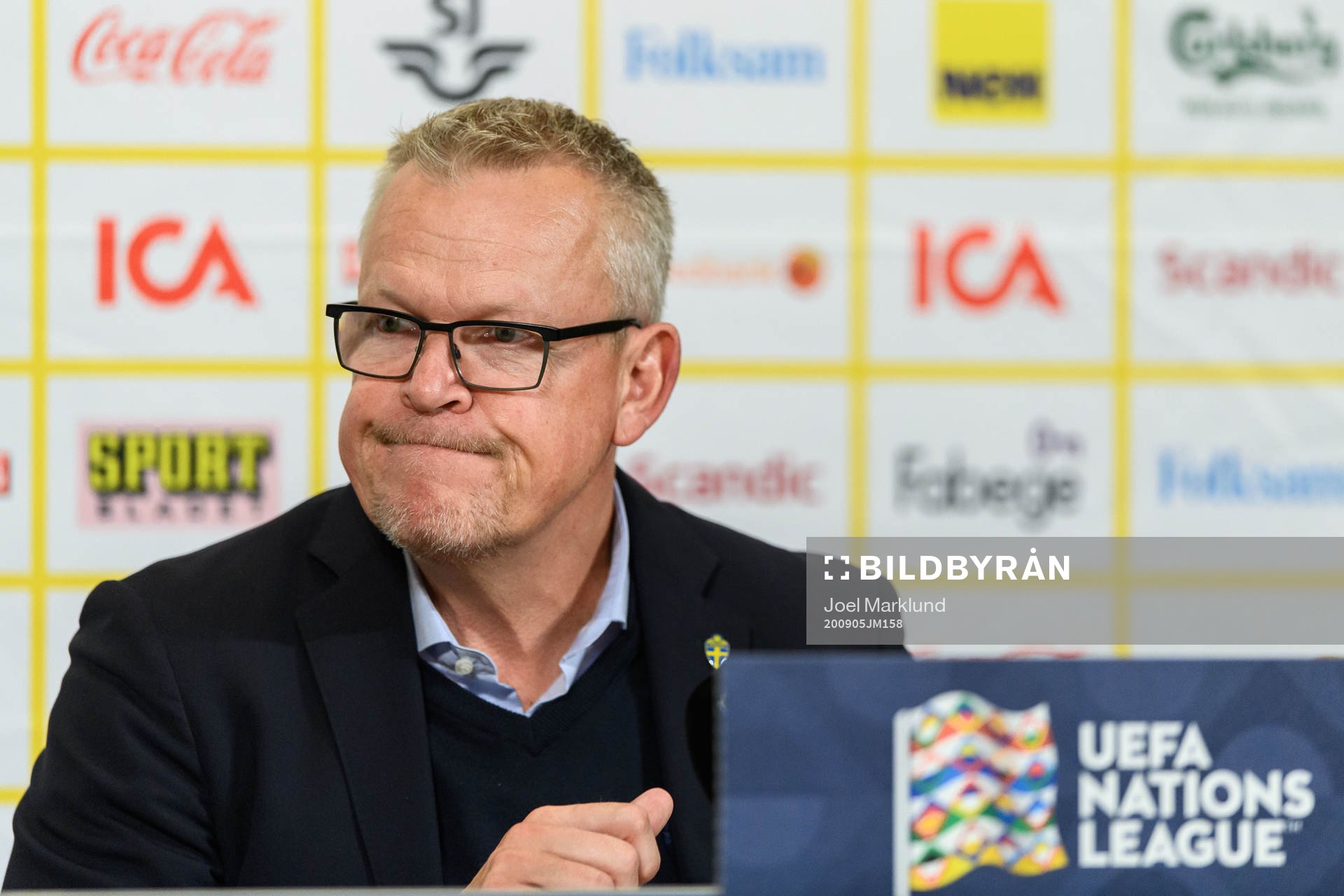 Head coach Janne Andersson of Sweden at a press conference