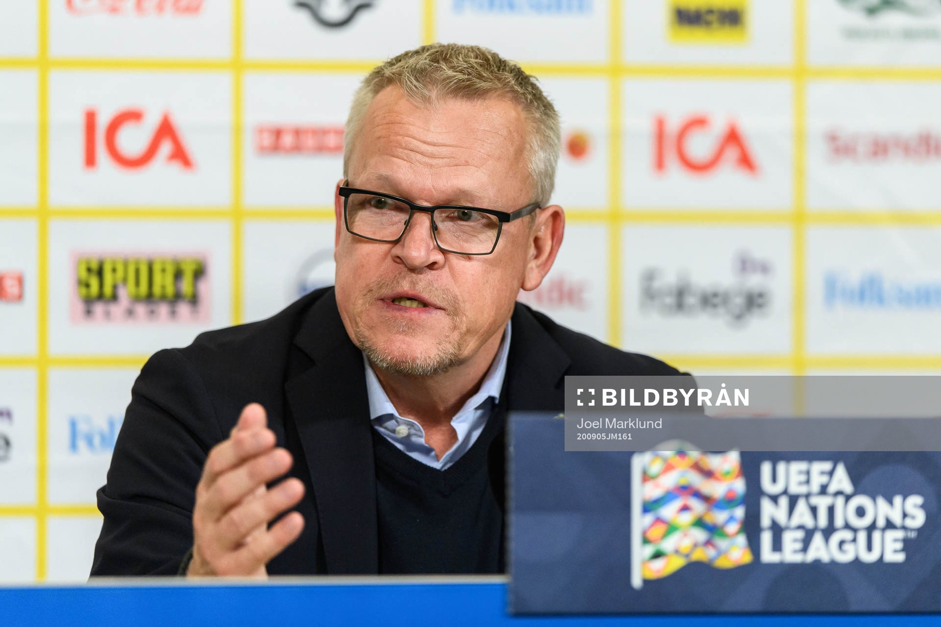 Head coach Janne Andersson of Sweden at a press conference