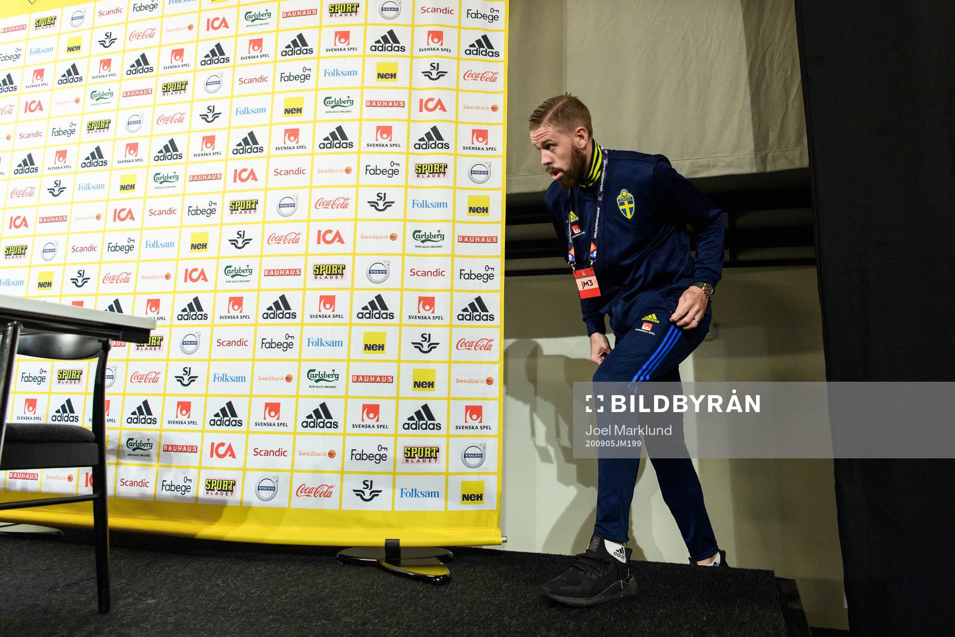 Pontus Jansson of Sweden at a press conference