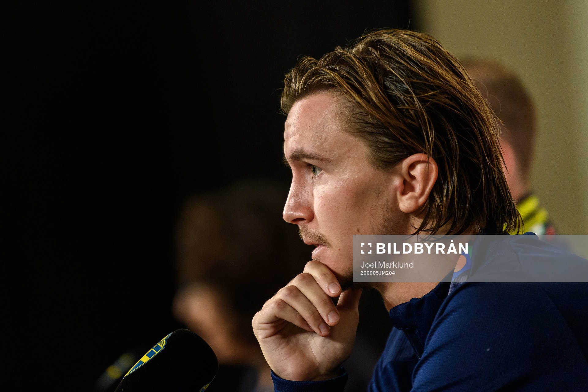Kristoffer Olsson of Sweden at a press conference