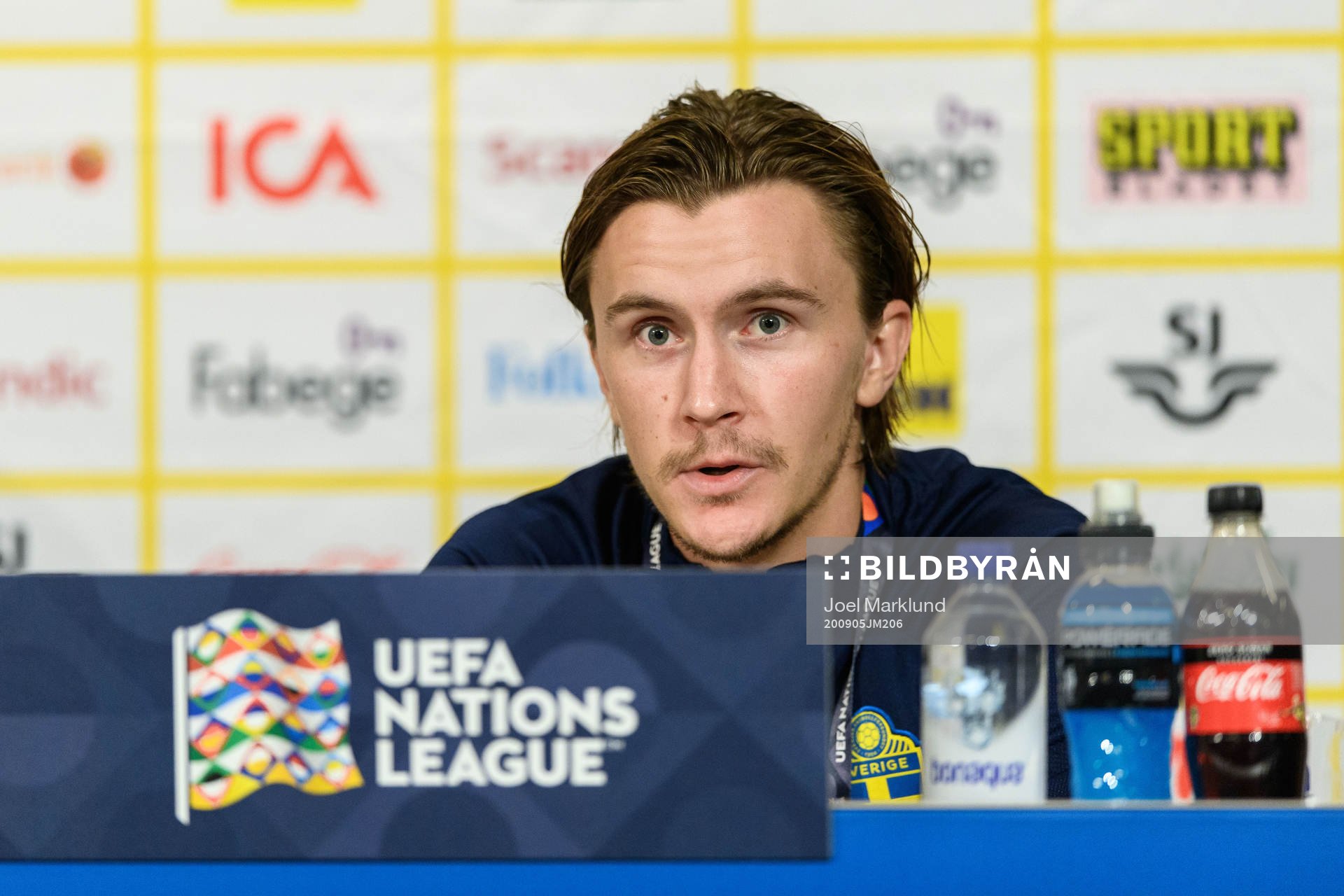 Kristoffer Olsson of Sweden at a press conference