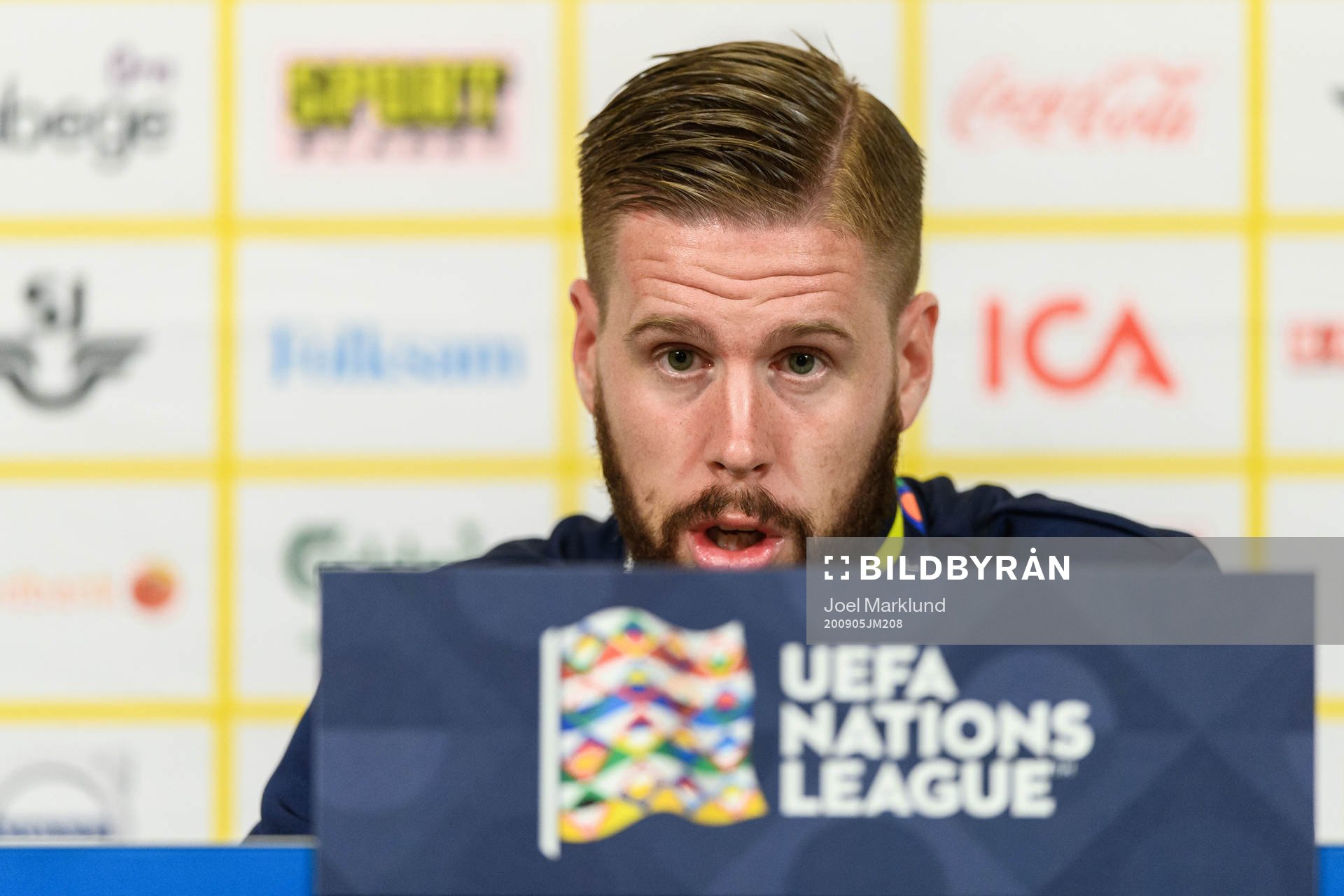 Pontus Jansson of Sweden at a press conference