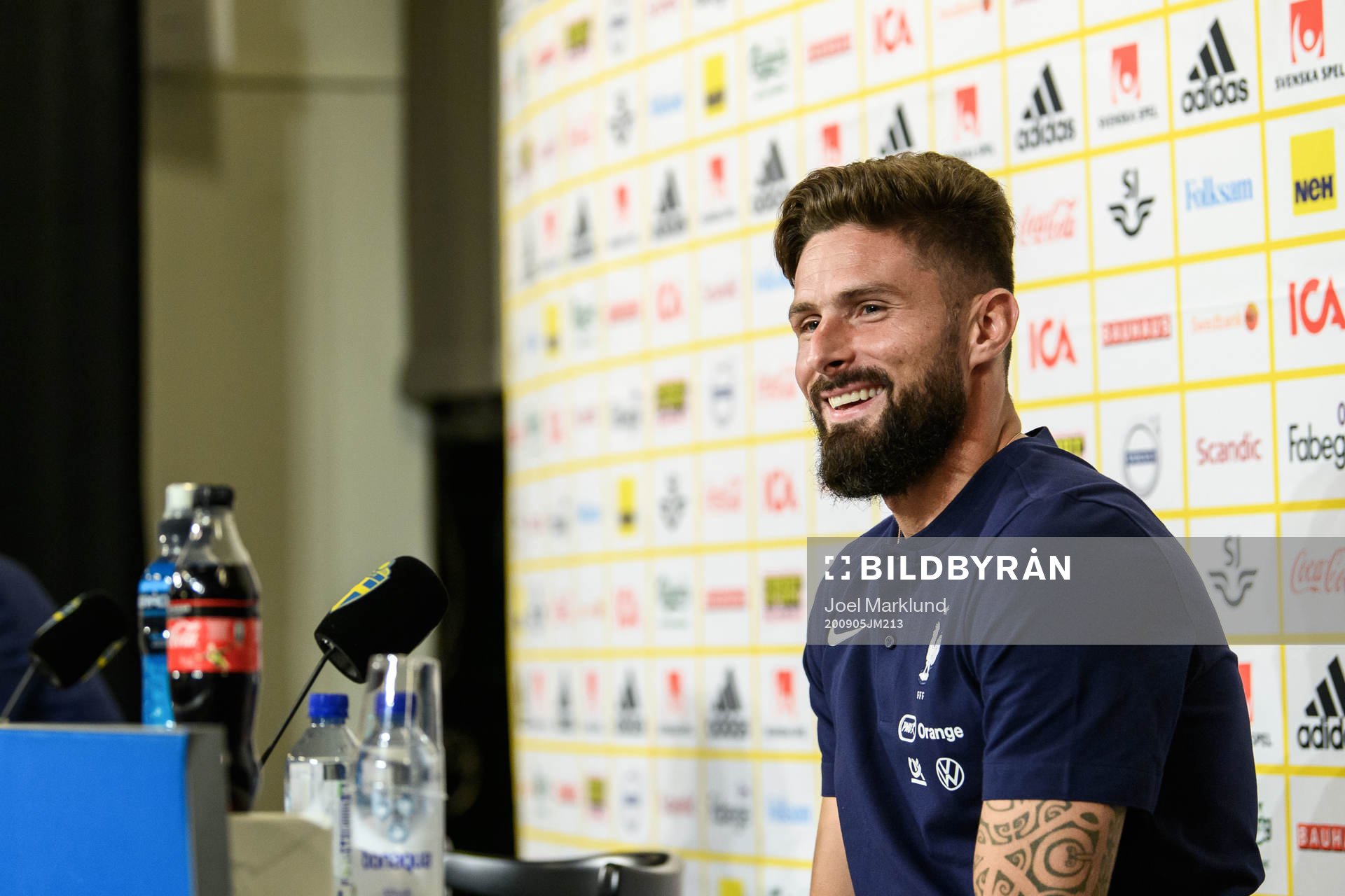 Olivier Giroud of France at a press conference