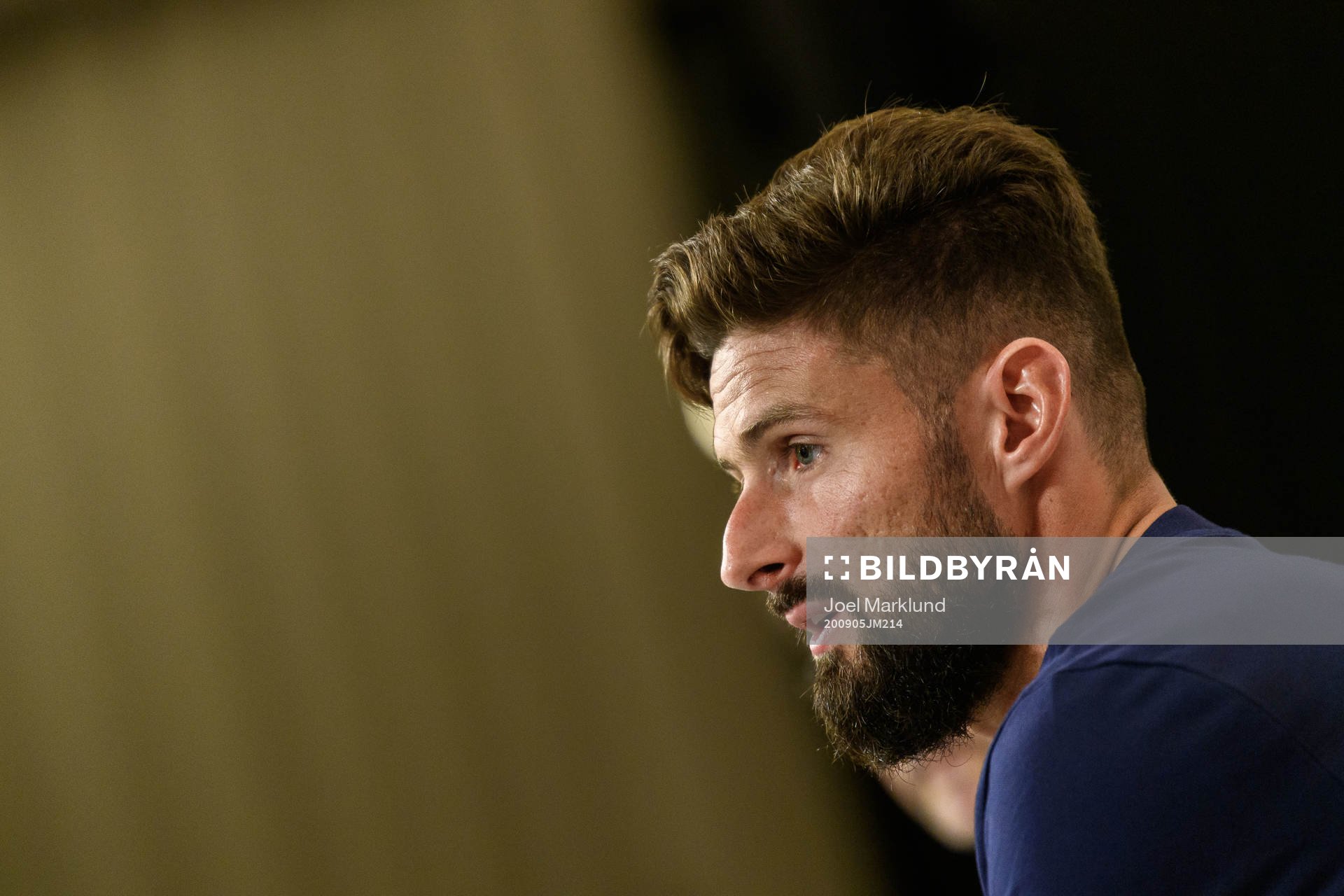 Olivier Giroud of France at a press conference