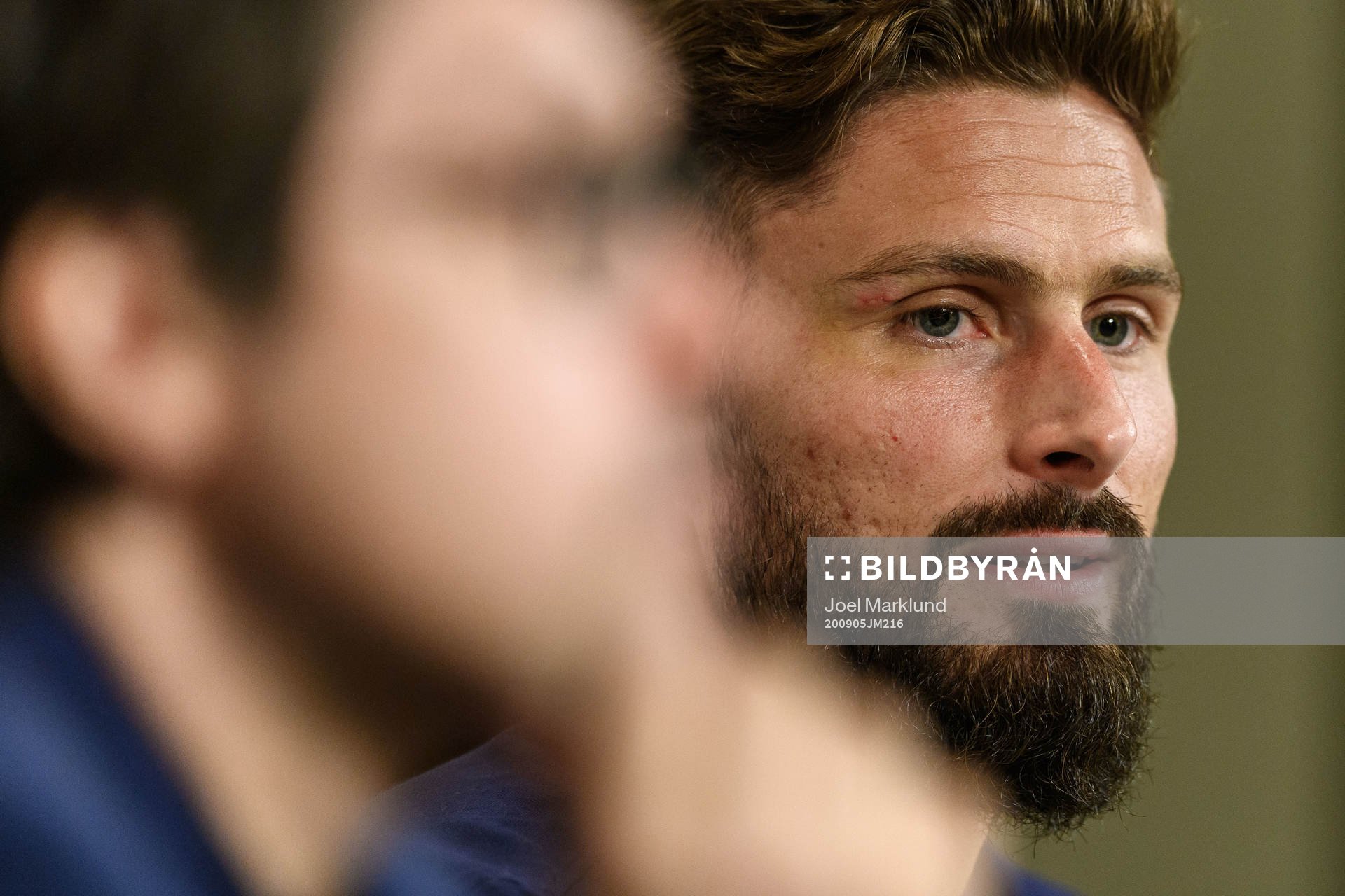 Olivier Giroud of France at a press conference