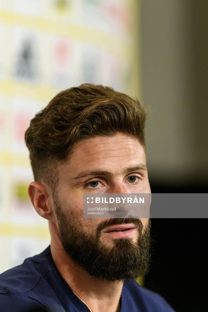 Olivier Giroud of France at a press conference