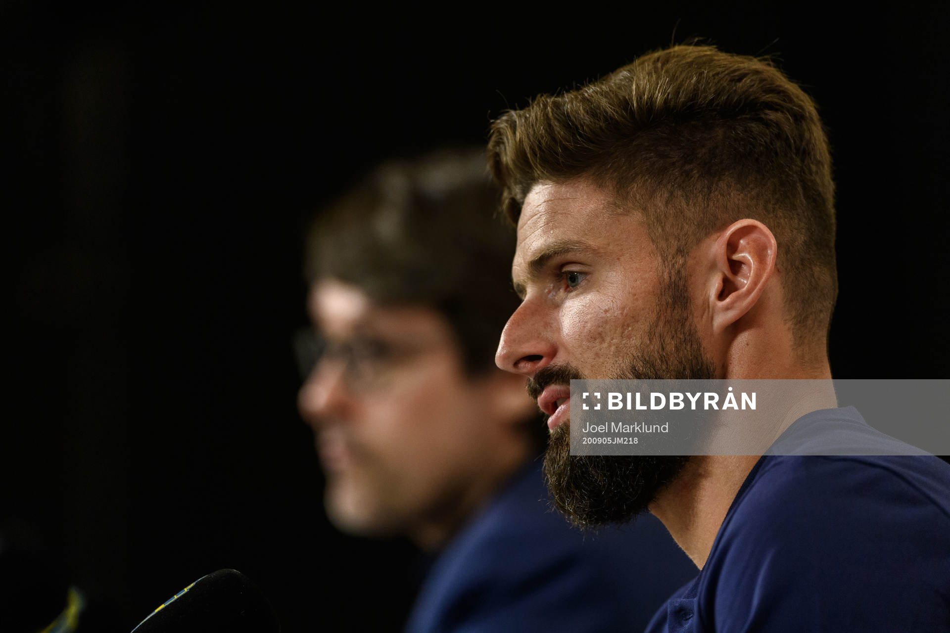 Olivier Giroud of France at a press conference
