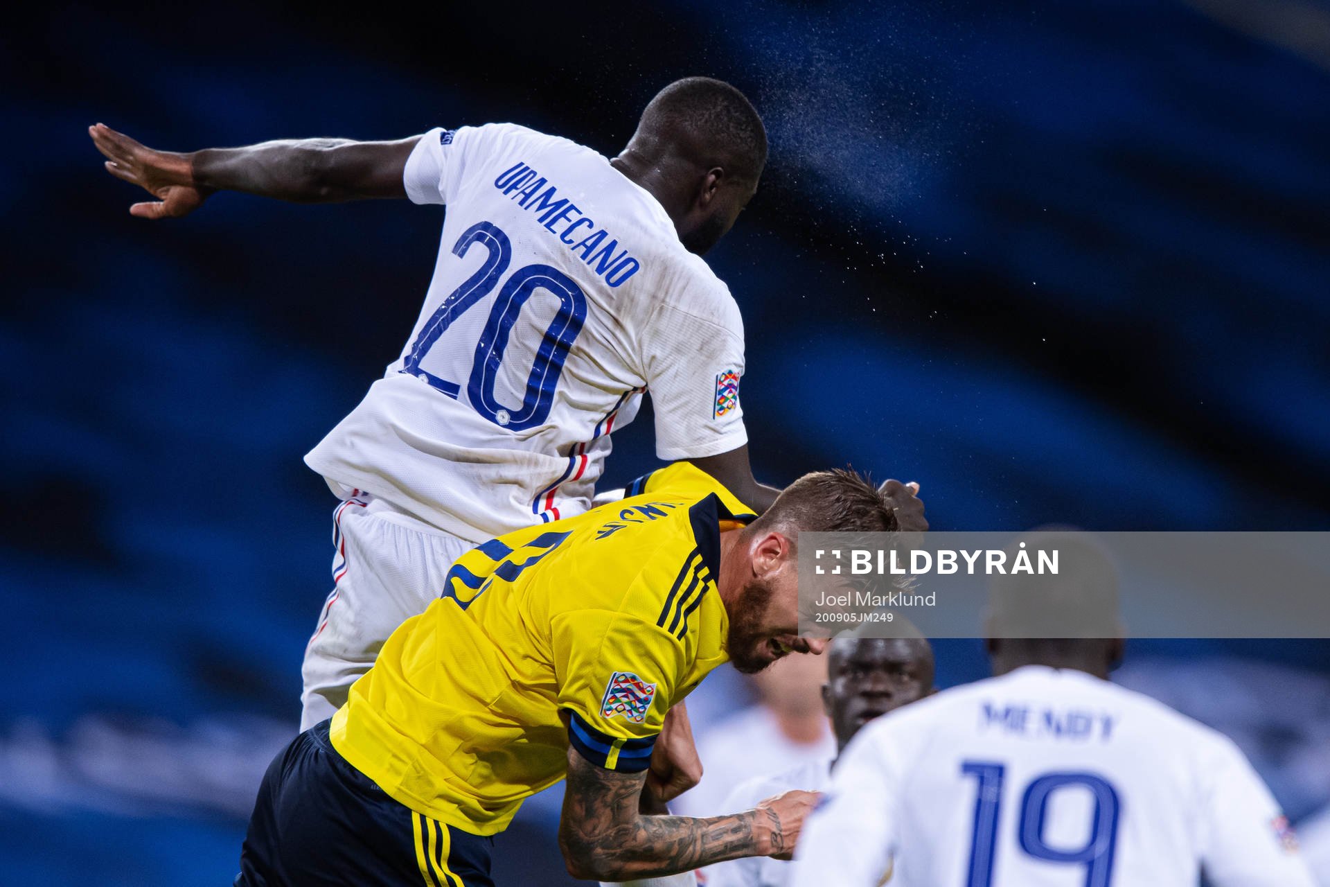 Dayot Upamecano of France and Pontus Jansson of Sweden