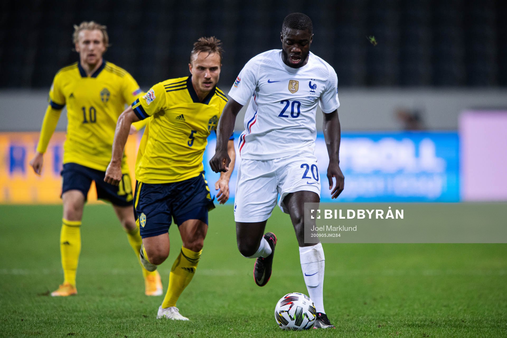 Pierre Bengtsson of Sweden and Dayot Upamecano of France